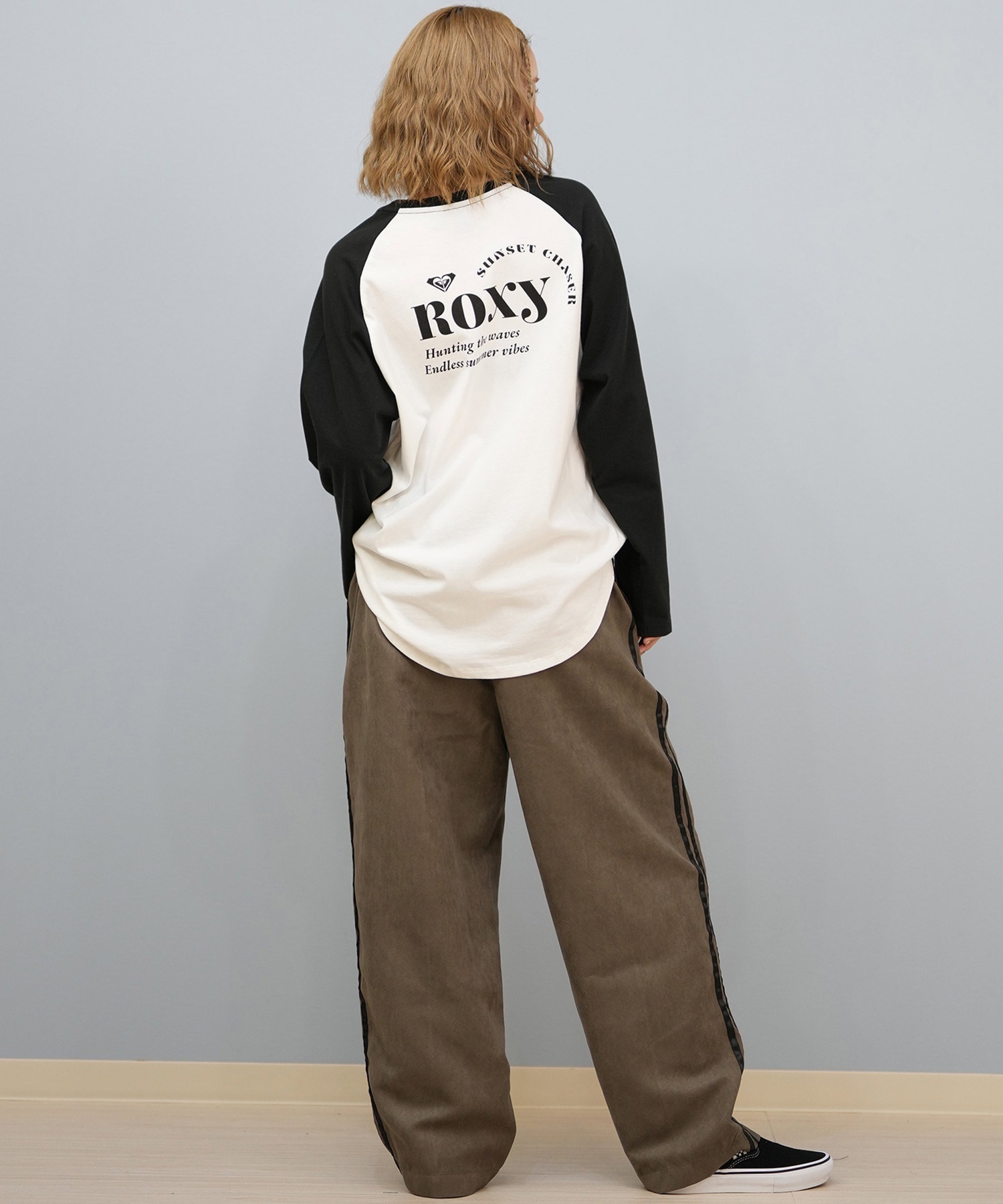 ROXY ロキシー 長袖 Tシャツ ロンT レディース シンプル SUNSET CHASER RAGLAN ロンT RLT254629M(BEG-M)