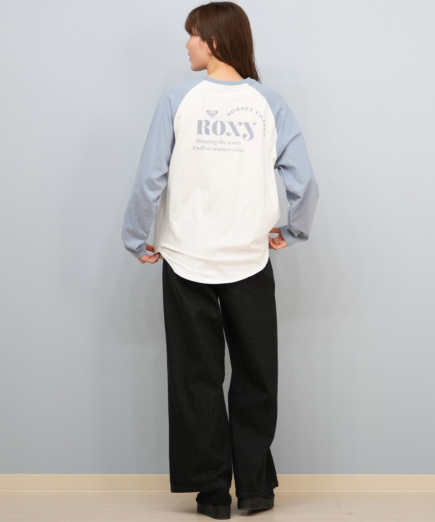 ROXY ロキシー 長袖 Tシャツ ロンT レディース シンプル SUNSET CHASER RAGLAN ロンT RLT254629M(BEG-M)
