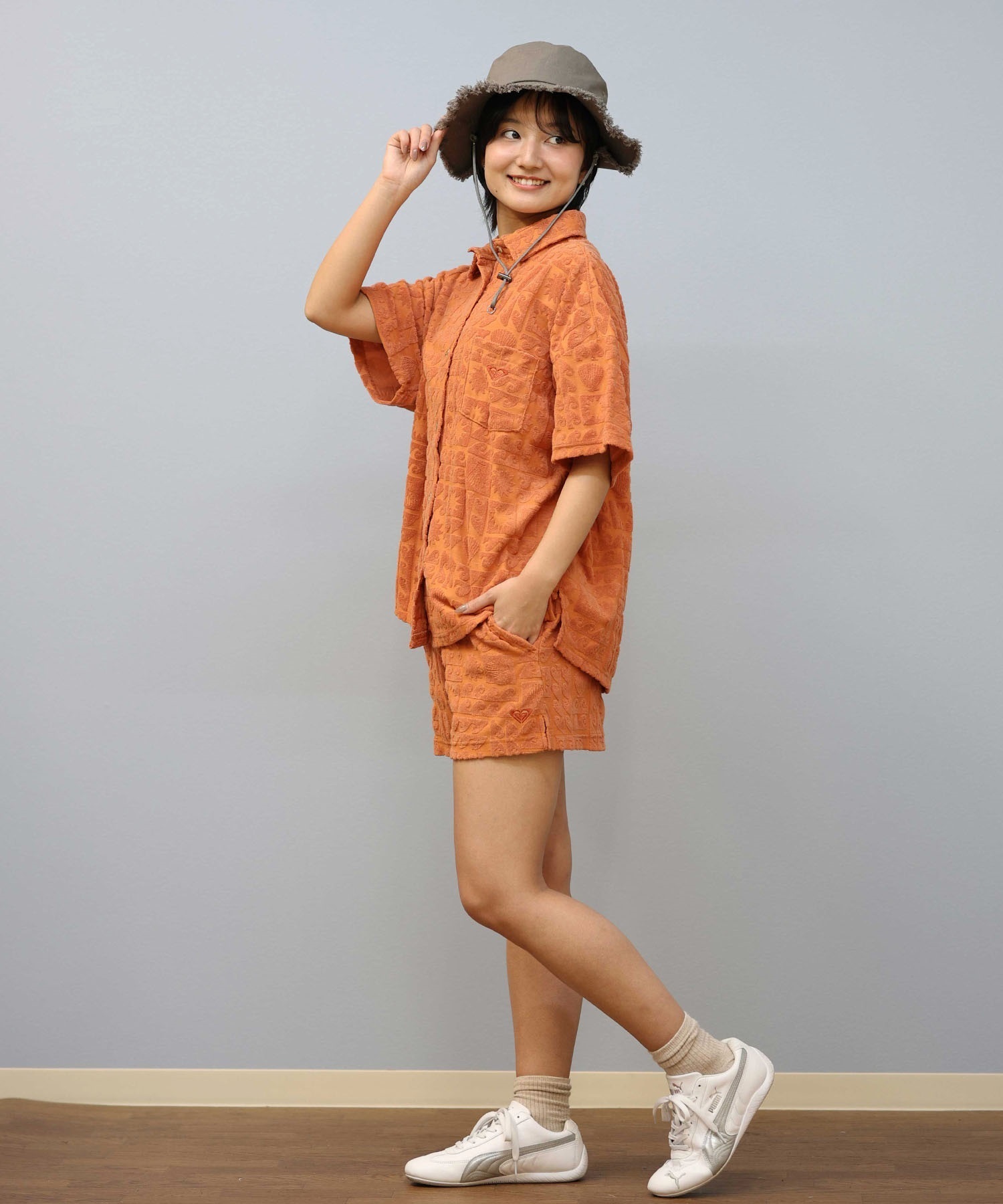 ROXY ロキシー 半袖 シャツ レディース パイル生地 開襟シャツ