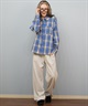 ROXY ロキシー 長袖 シャツ レディース チェック ロゴ LOOK UP シャツ RSH254045(BLK-M)