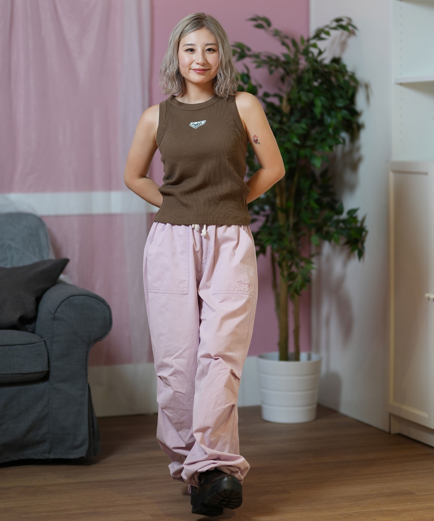 試着のみ　ROXY ロキシー レディース カーゴパンツ ロングパンツ ROXY ロキシー レディース カーゴパンツ ロングパンツ ルーズ