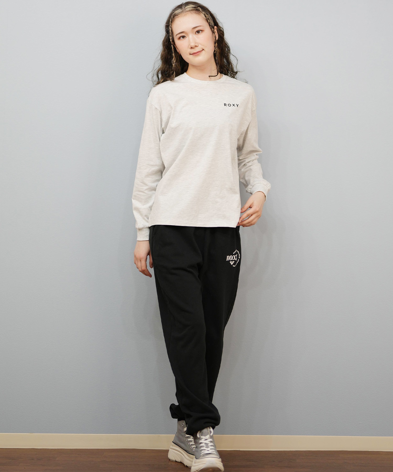 ROXY ロキシー ロングパンツ レディース スウェット パンツ ロゴ セットアップ対応 JIVY PANTS RPT254014(BLK-M)