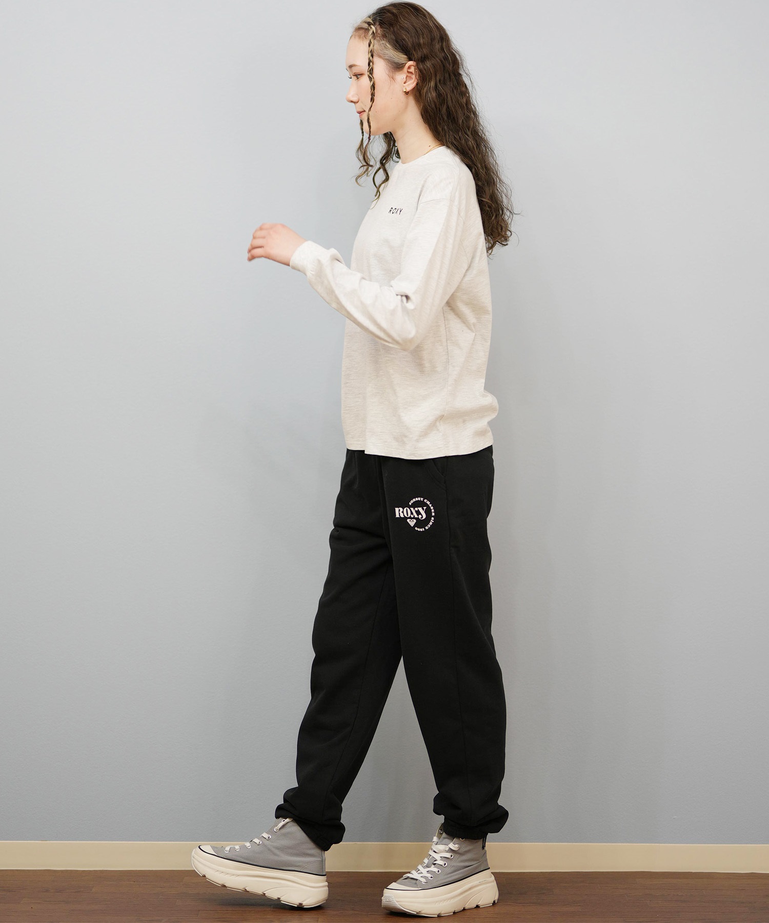 ROXY ロキシー ロングパンツ レディース スウェット パンツ ロゴ セットアップ対応 JIVY PANTS RPT254014(BLK-M)