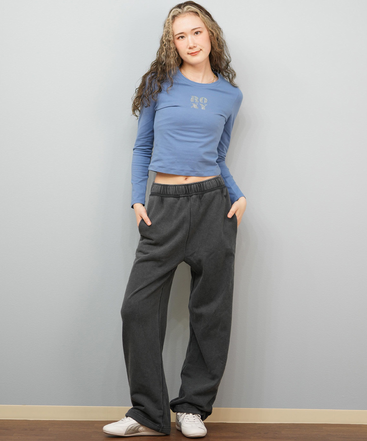 ROXY ロキシー ロングパンツ レディース スウェット パンツ シンプル ロゴ YOLO PANTS RPT254017(BBK-S)