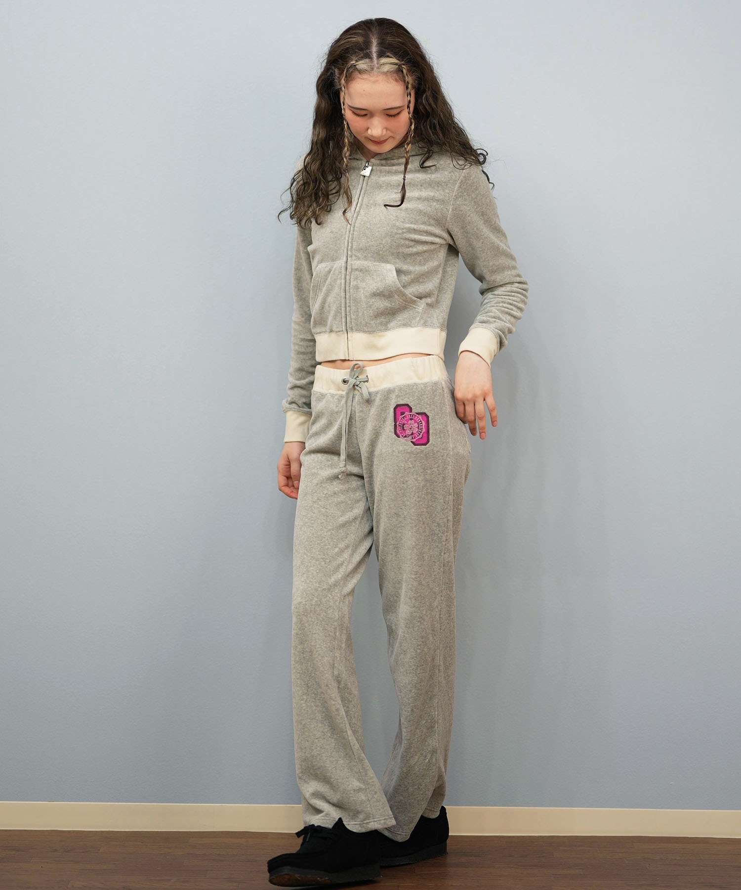 ROXY ロキシー × MANA ロングパンツ レディース ベロア セットアップ対応 ROXY CRUISERS RPT254618T(NVY-M)