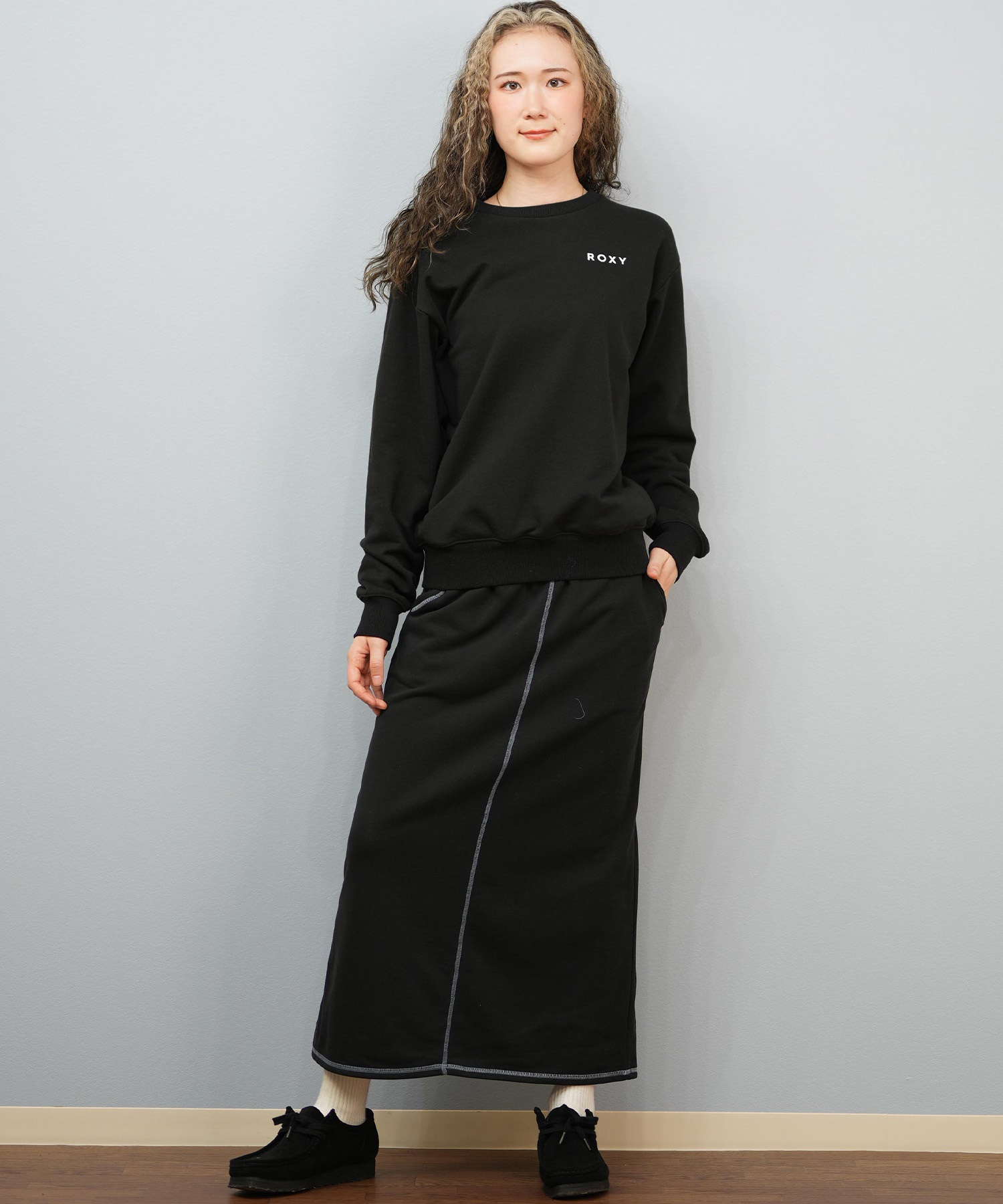 ROXY ロキシー スカート レディース ロングスカート シンプル ロゴ JIVY SKIRTS RSK254003(BLK-M)