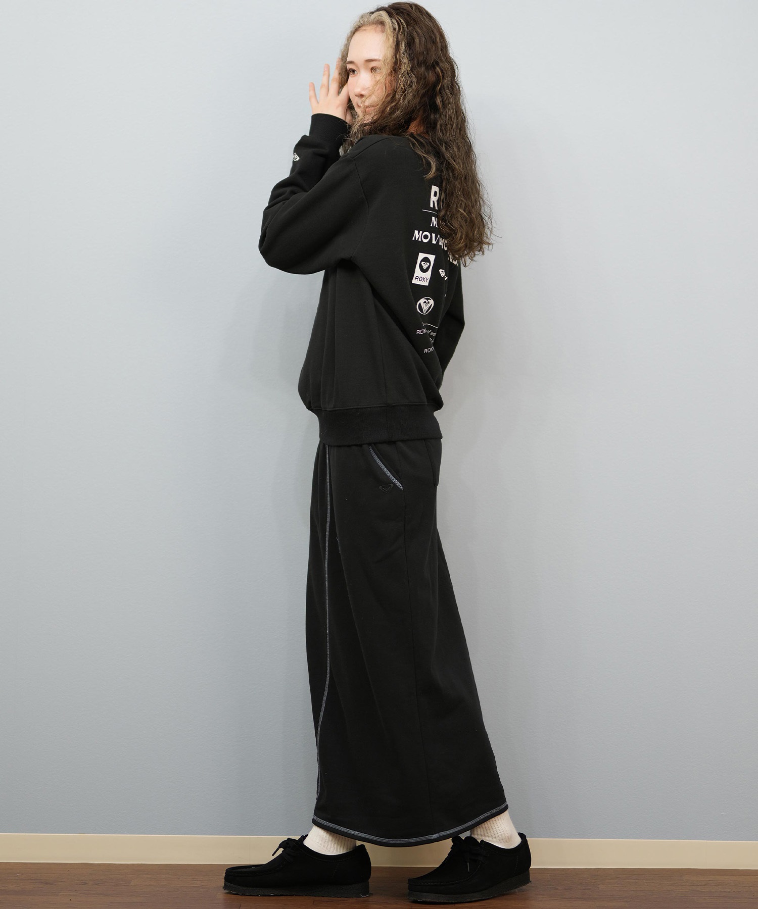 ROXY ロキシー スカート レディース ロングスカート シンプル ロゴ JIVY SKIRTS RSK254003(BLK-M)