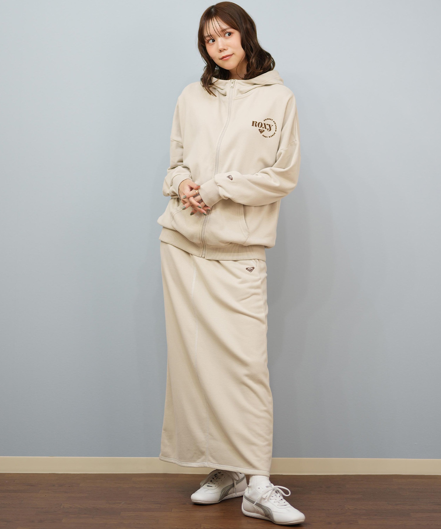 ROXY ロキシー スカート レディース ロングスカート シンプル ロゴ JIVY SKIRTS RSK254003(BLK-M)