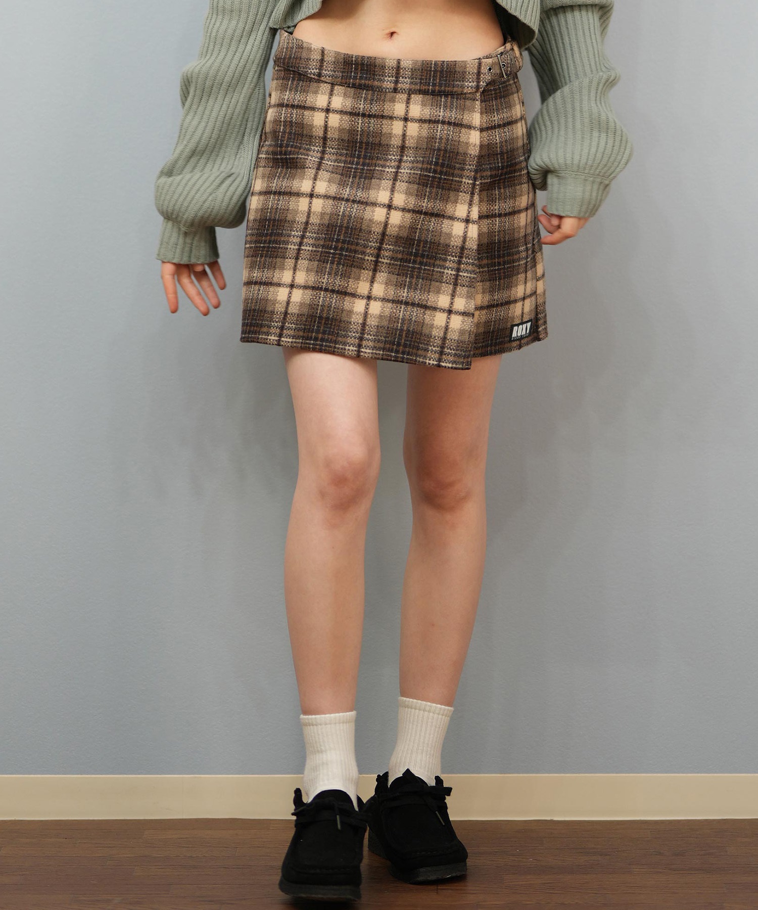 ROXY ロキシー スカート レディース ミニスカート 無地 チェック