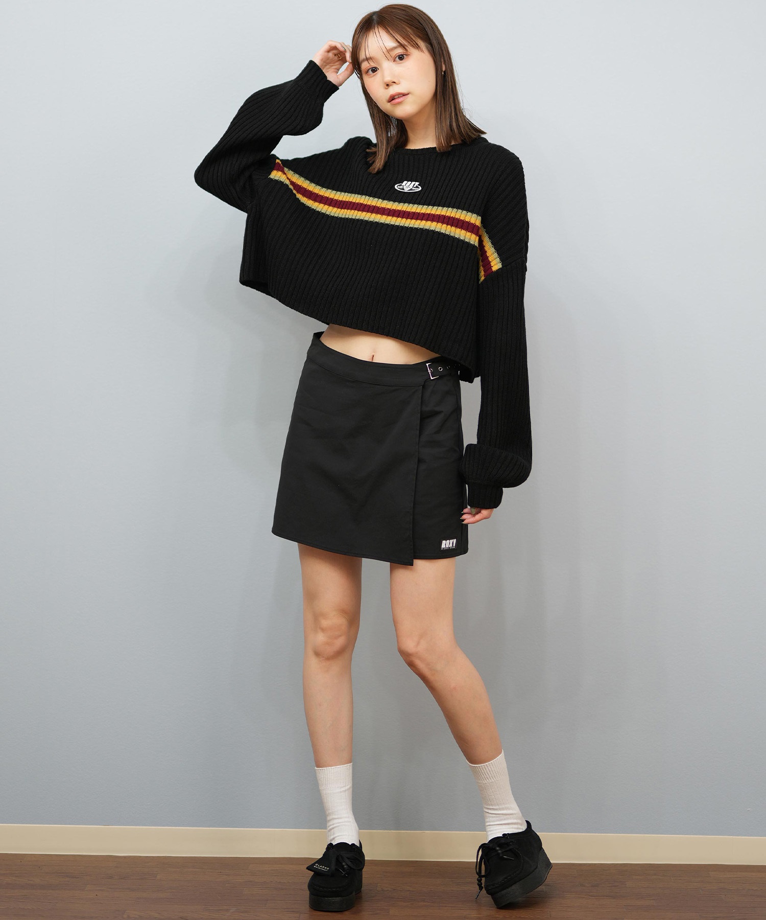 ROXY ロキシー スカート レディース ミニスカート 無地 チェック