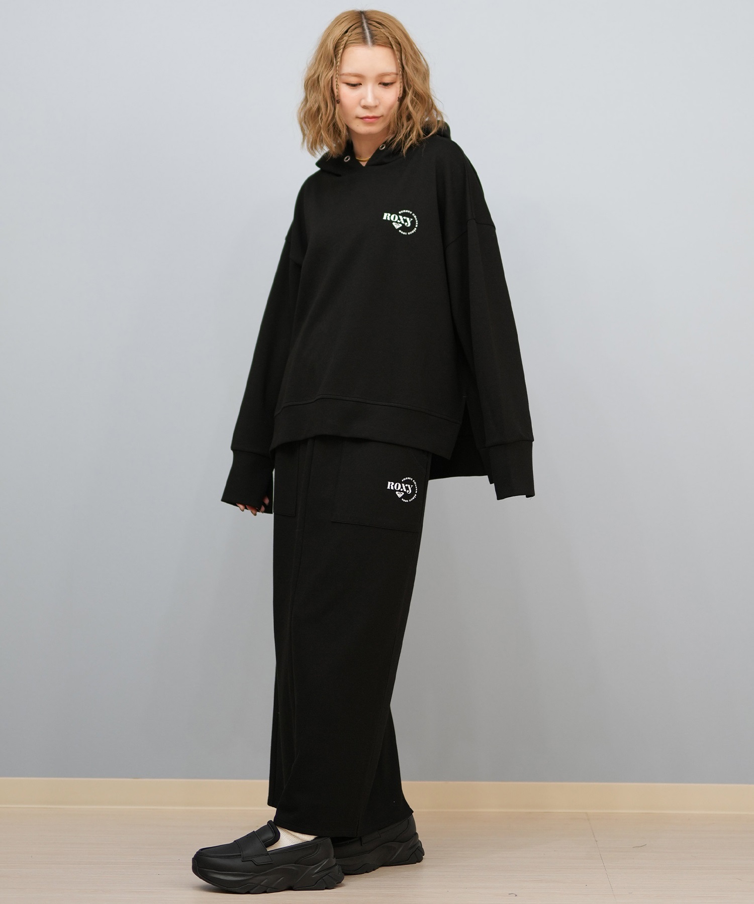 ROXY ロキシー ロングスカート レディース ロゴ ワンポイント セットアップ対応 RSK254612M(BLK-M)