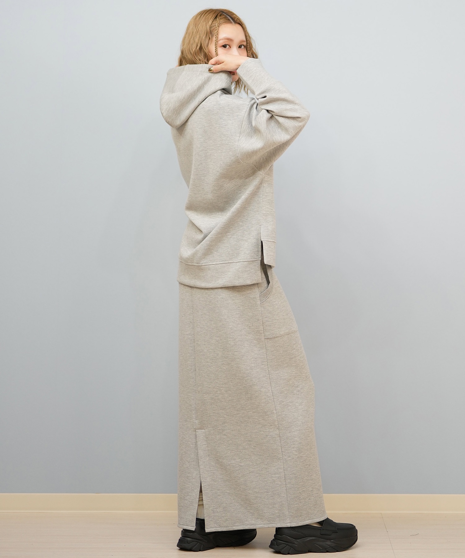 ROXY ロキシー ロングスカート レディース ロゴ ワンポイント セットアップ対応 RSK254612M(BLK-M)