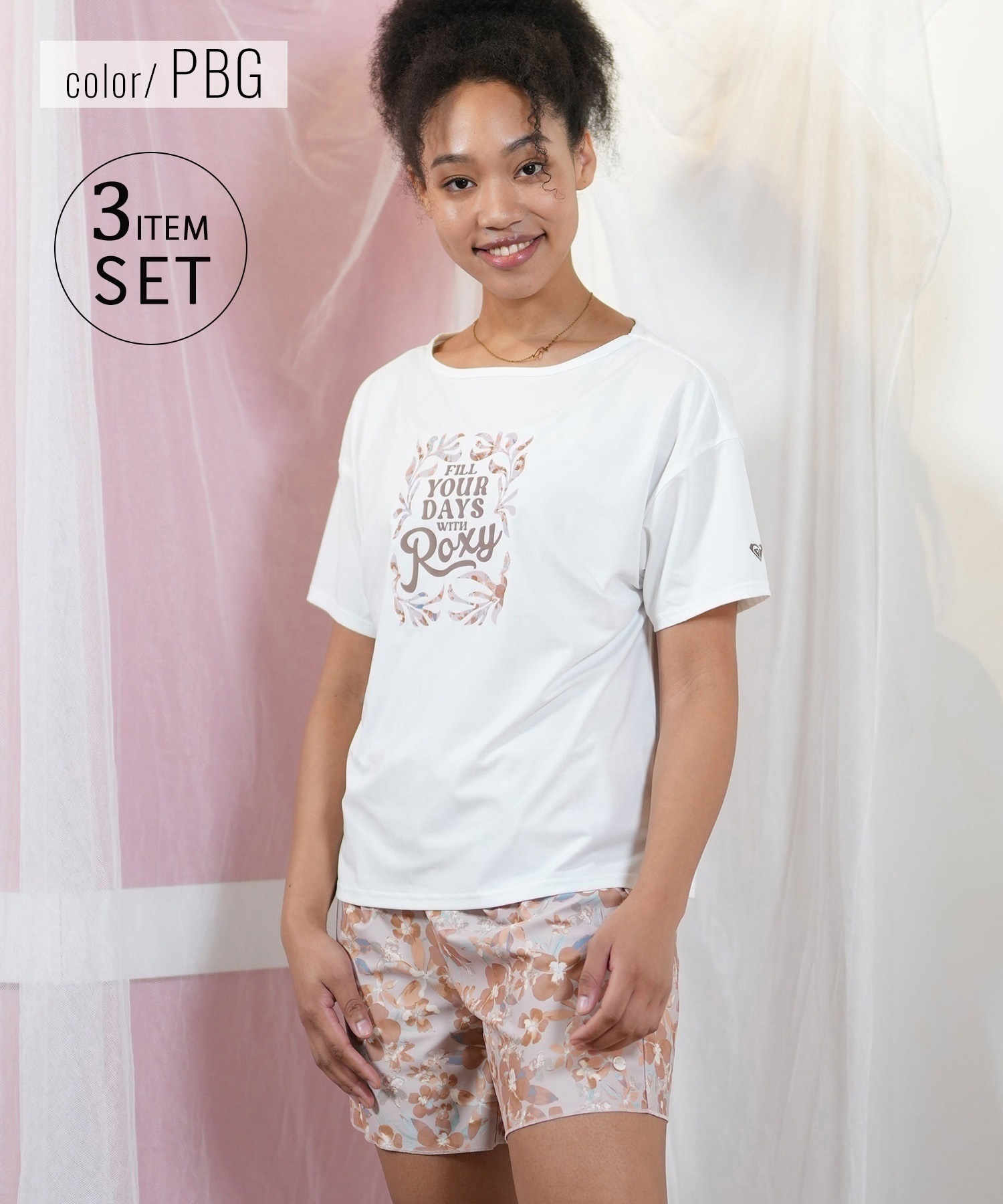 ROXY ロキシー 水着 セット レディース 体型カバー 3点セット