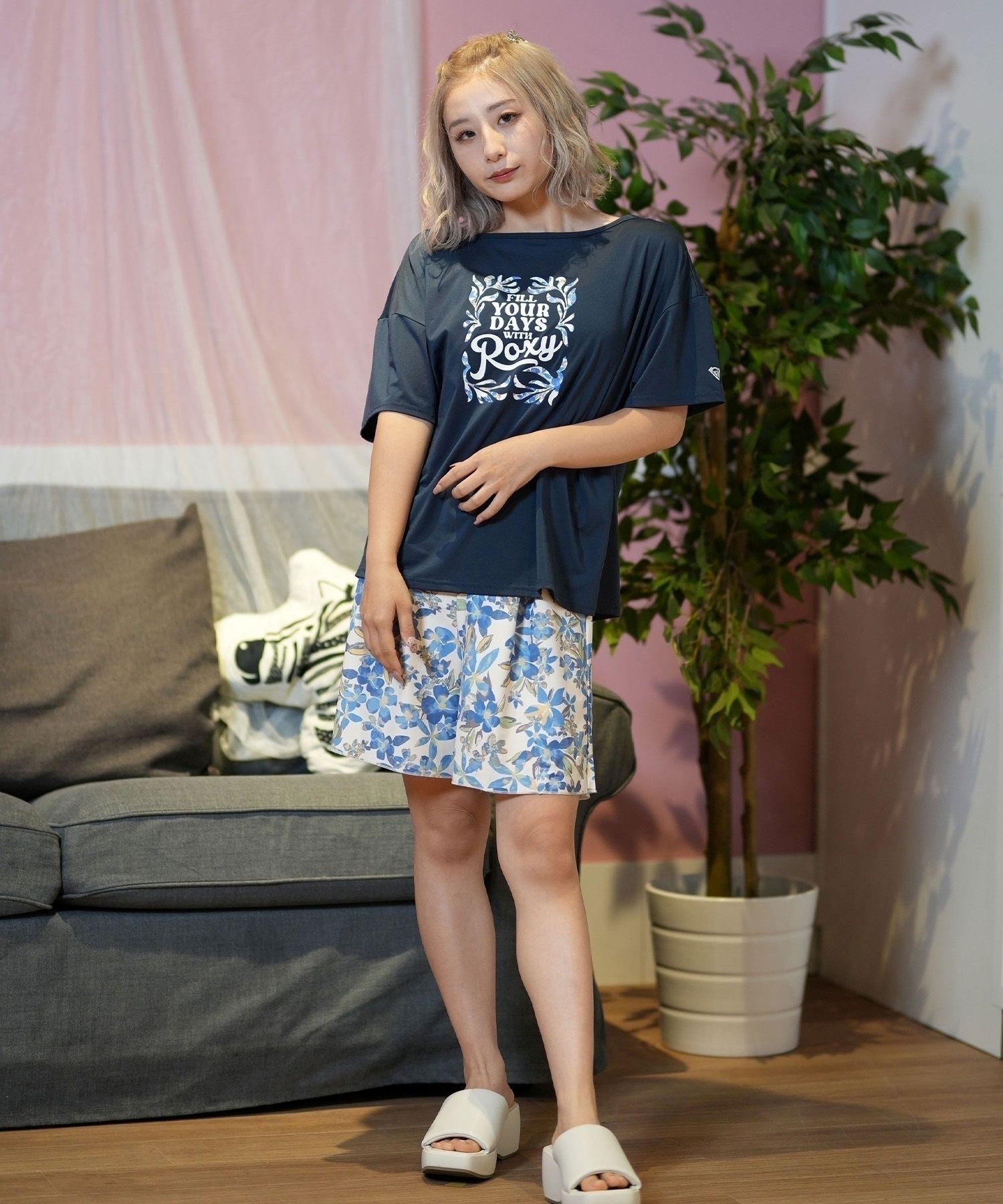 水着　ROXY レディース　M ３点セット ROXY ロキシー 水着 セット レディース 体型カバー 3点セット