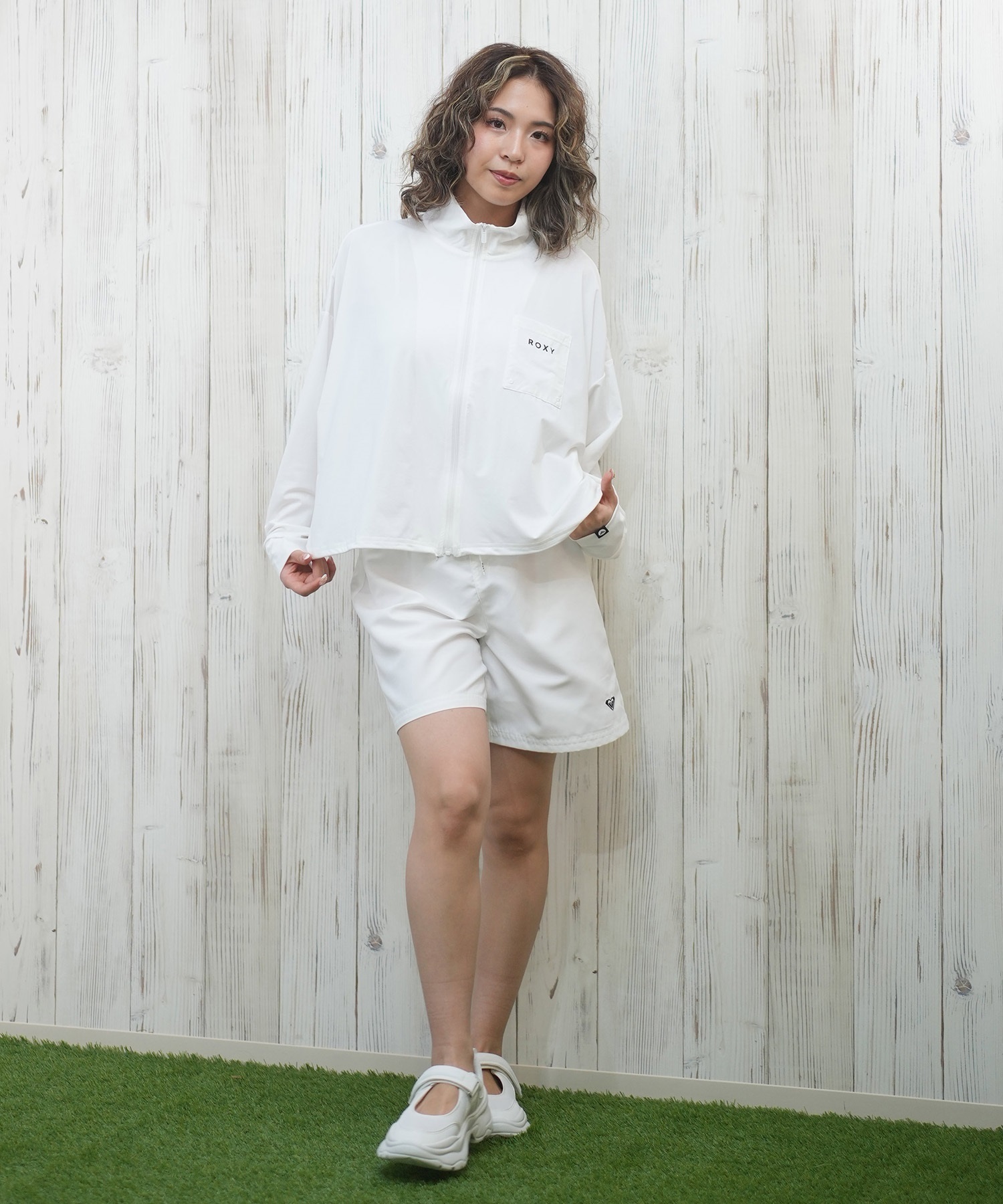【Roxy】ロキシー ジップアップ ラッシュベスト 長袖 UVカット ROXY ラッシュガード AURORA STAND/ロキシー長袖ジップアップ