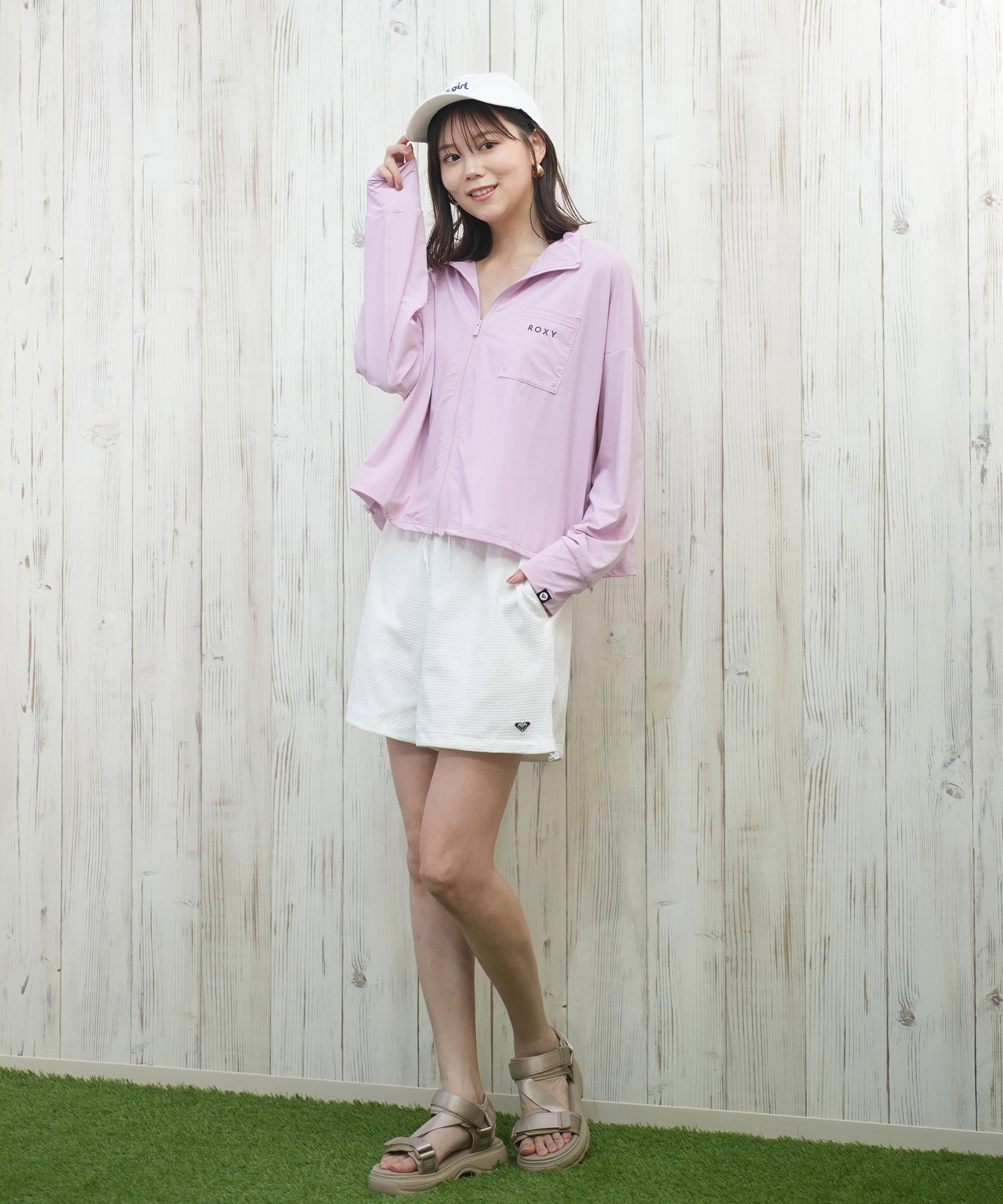 【Roxy】ロキシー ジップアップ ラッシュベスト 長袖 UVカット ROXY ロキシー 水着 レディース ラッシュガード ジップアップ
