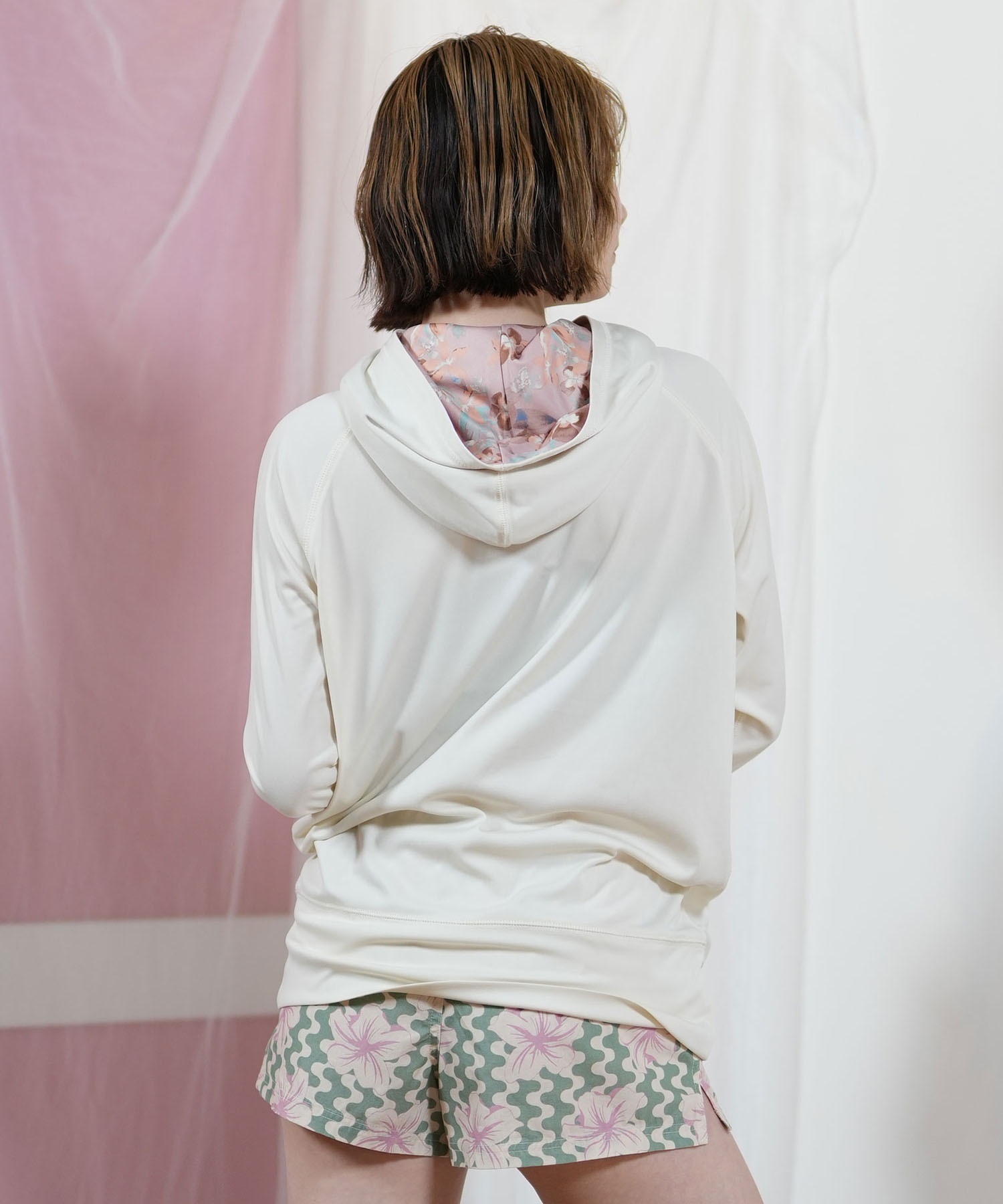 ROXY ロキシー ラッシュガード レディース パーカー ジップアップ 長袖 水陸両用 UVカット ARTSY FLORAL LOGO PARKA RLY251041(BLU-S)