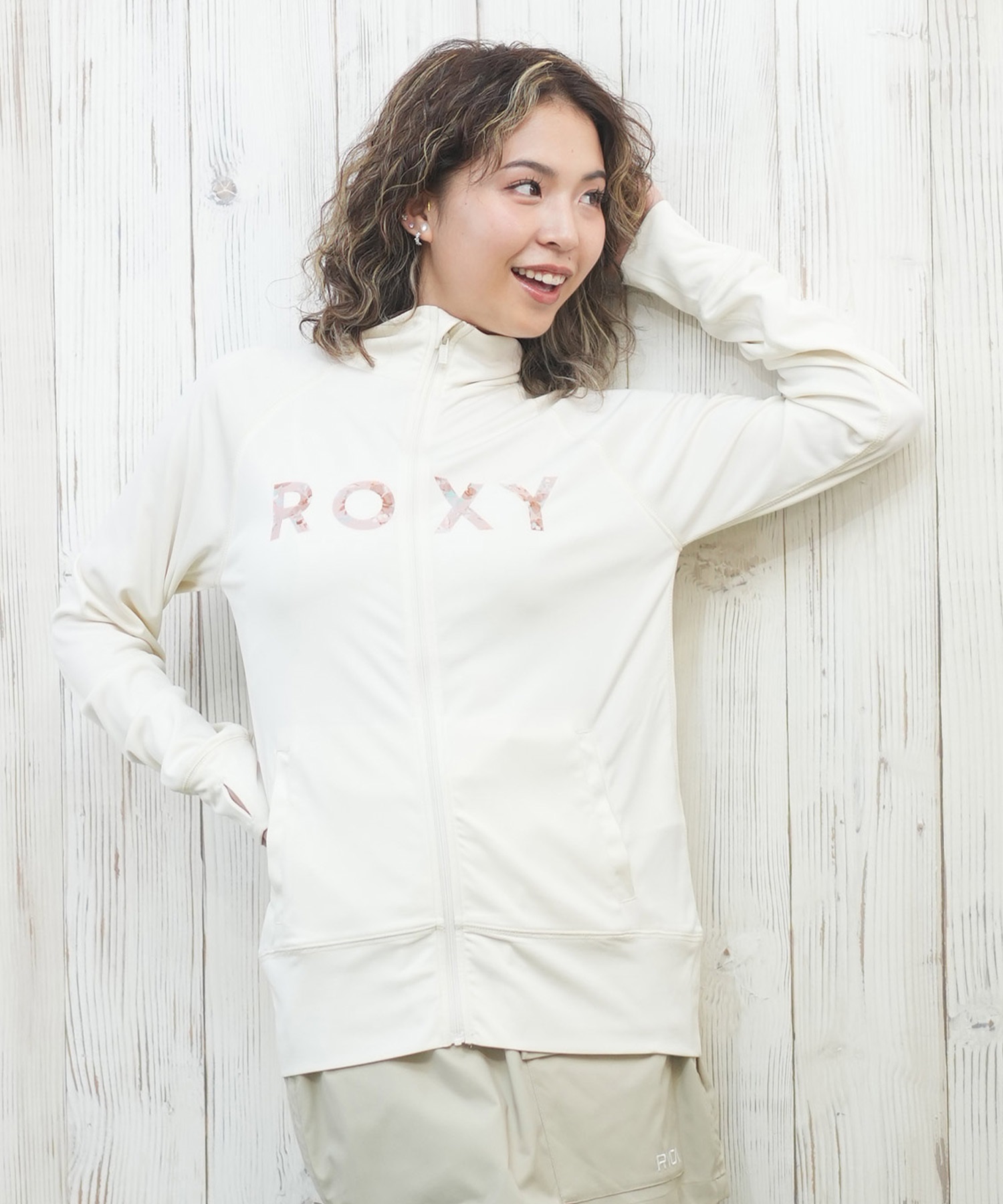 ROXY ロキシー 水着 レディース ラッシュガード ジップアップ 長袖