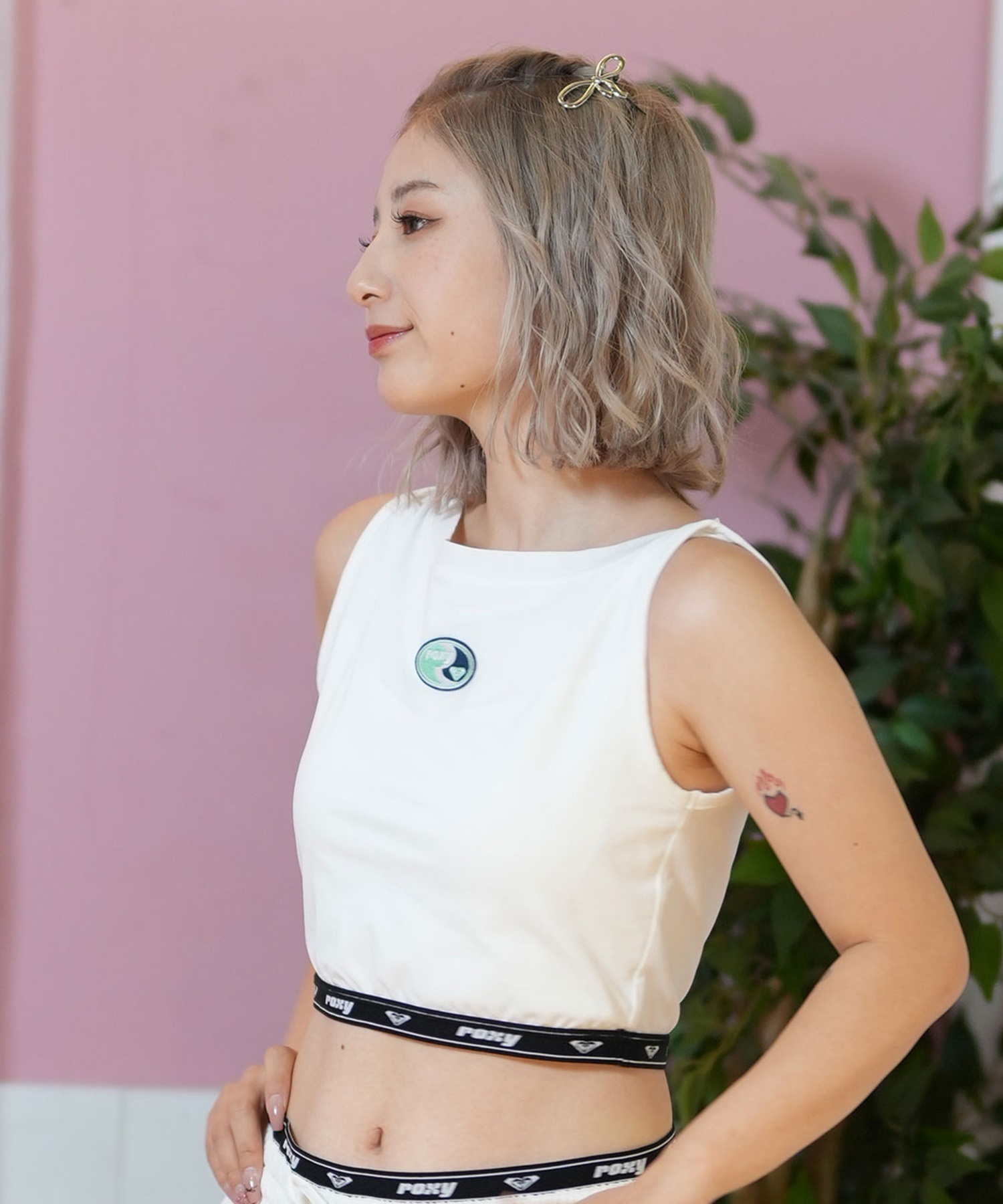 ROXY ロキシー 水着 レディース ラッシュガード タンクトップ ショート丈 レトロサーフ RLY252018(BLK-M)