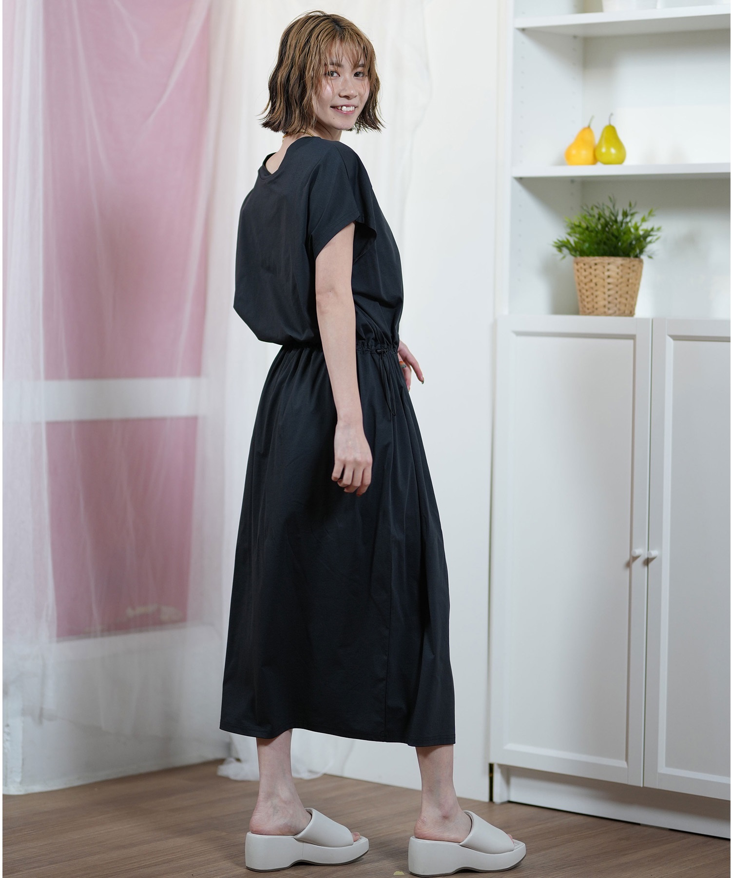 ROXY ロキシー ワンピース レディース ロゴ ワンポイント 無地 水陸両用 RLY252618T(BBK-M)