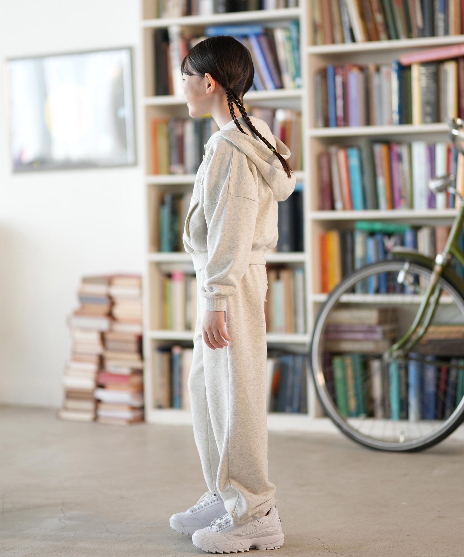 ROXY ロキシー ジップアップ パーカー キッズ ジュニア 子供 スウェット フーディー ロゴ 裏毛 セットアップ対応 TZP254616M(BLK-130cm)