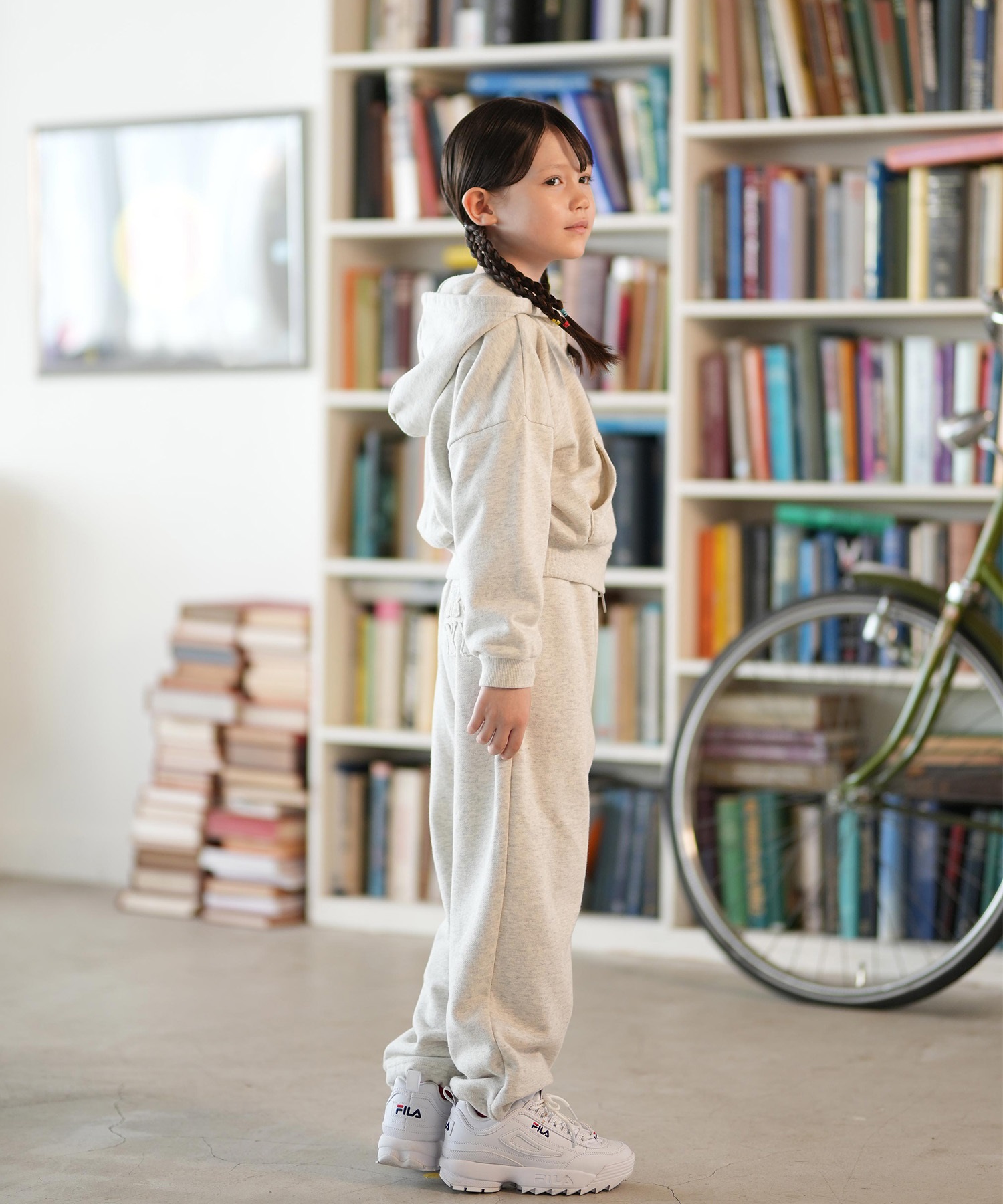 ROXY ロキシー ジップアップ パーカー キッズ ジュニア 子供 スウェット フーディー ロゴ 裏毛 セットアップ対応 TZP254616M(BLK-130cm)