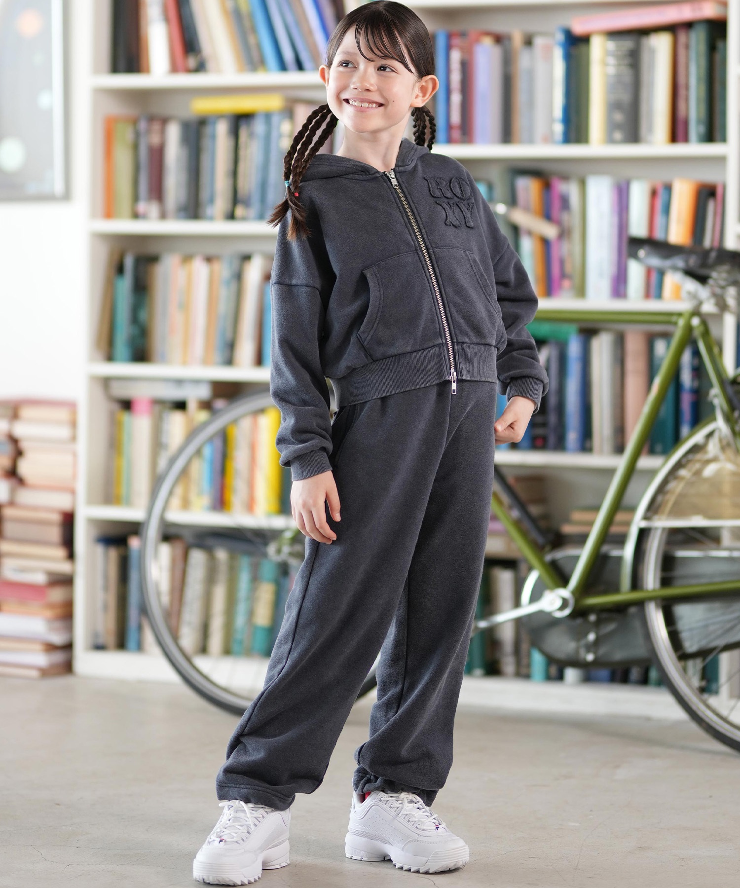 ROXY ロキシー ロングパンツ キッズ ジュニア 子供 スウェット パンツ ロゴ SMU-PANT TPT254617M(BLK-130cm)