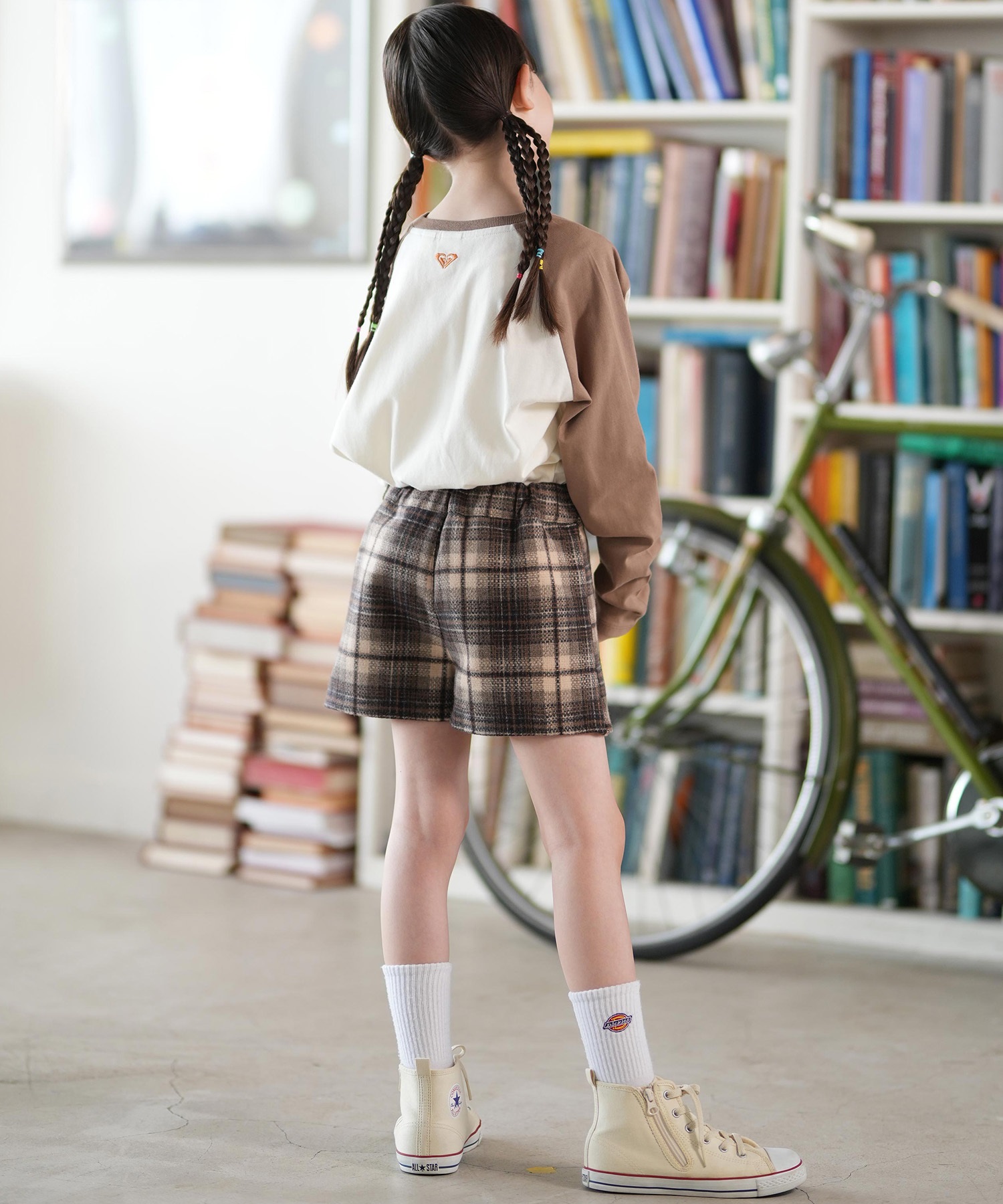 ROXY ロキシー スカート キッズ ジュニア 子供 チェック ロゴ 女の子