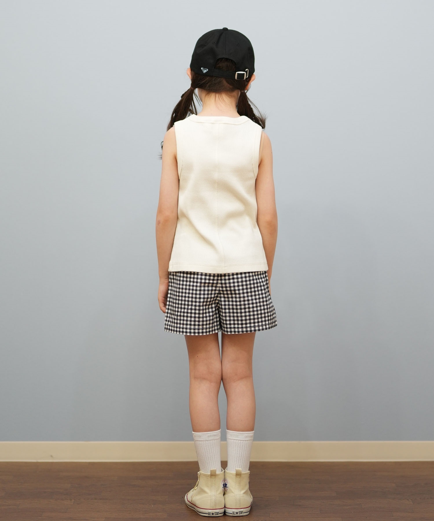 ROXY ロキシー 水着 トランクス キッズ ショートパンツ ボードショーツ 水陸両用 MINI PICNIC GINGHAM SHORT TBS251104(BLK-120cm)