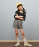 ROXY ロキシー 水着 トランクス キッズ ショートパンツ ボードショーツ 水陸両用 MINI PICNIC GINGHAM SHORT TBS251104(BLK-120cm)