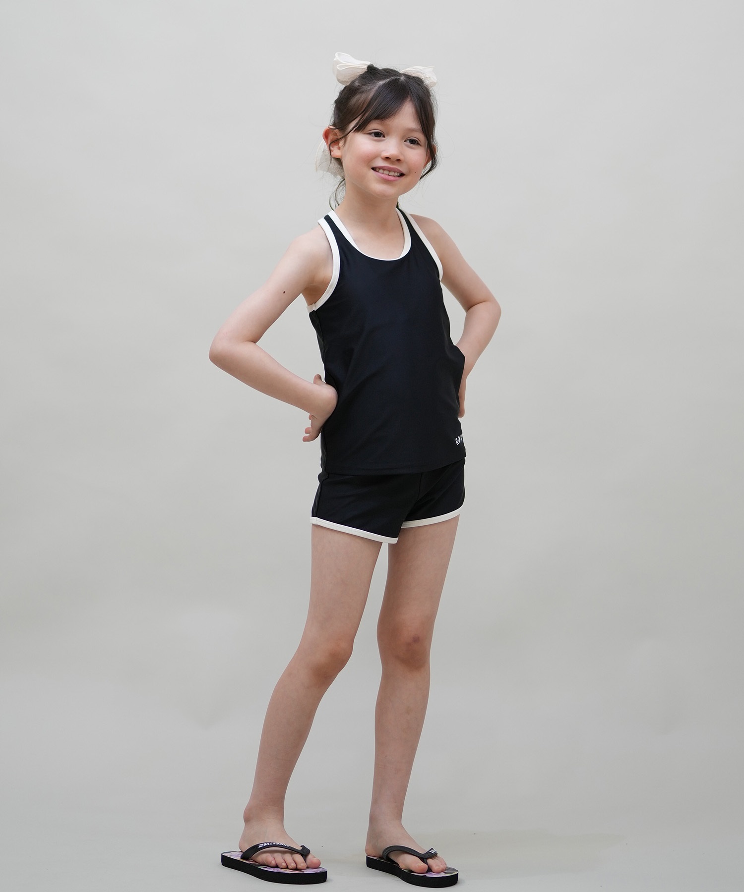 ROXY ロキシー 水着 タンキニ キッズ ジュニア 子供 女の子 ガールズ MINI DEEP WATER TSW251100(BLK-130cm)