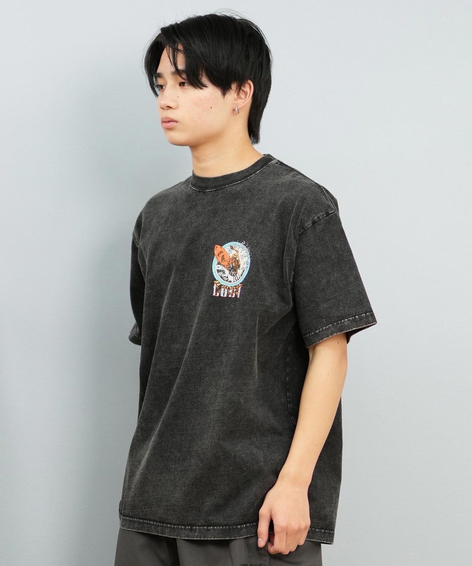 LOST ロスト 半袖 Tシャツ メンズ バックプリント ヘビーウェイト L25S-2101 ムラサキスポーツ限定(WHT-M)