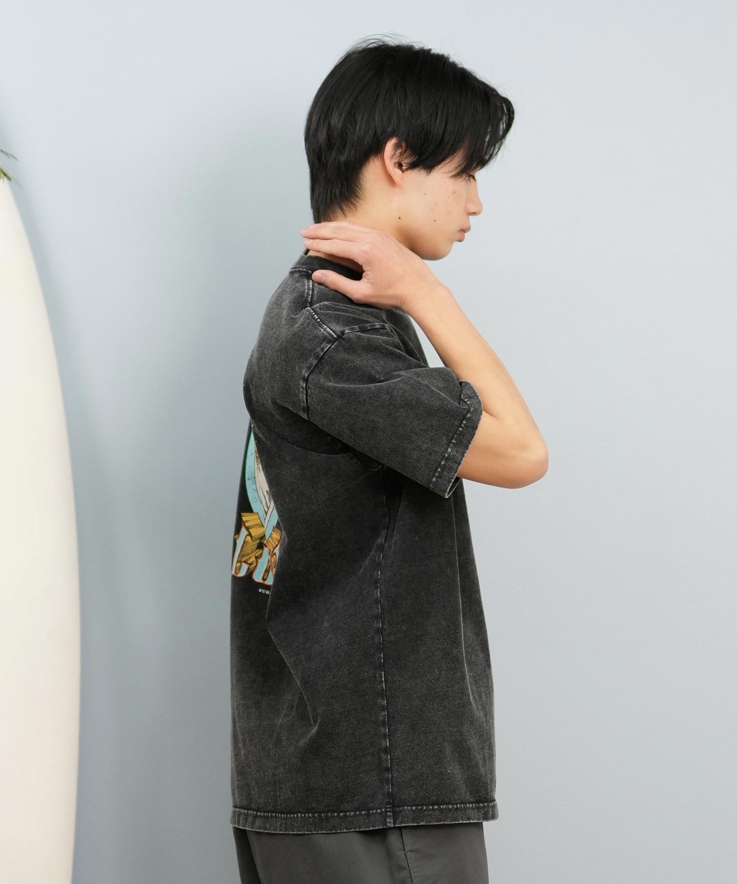 LOST ロスト 半袖 Tシャツ メンズ バックプリント ヘビーウェイト L25S-2101 ムラサキスポーツ限定(WHT-M)
