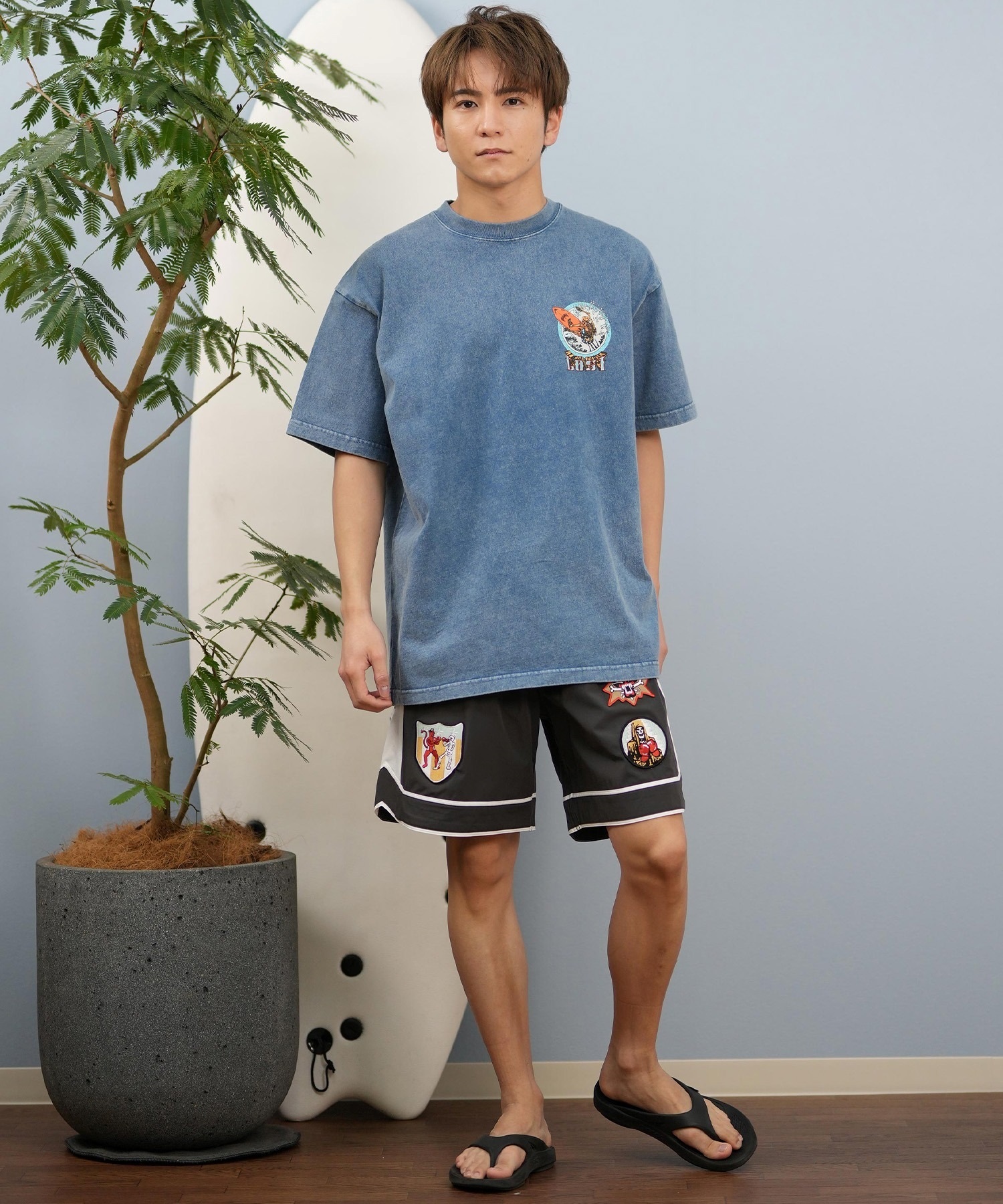 LOST ロスト 半袖 Tシャツ メンズ バックプリント ヘビーウェイト L25S-2101 ムラサキスポーツ限定(WHT-M)
