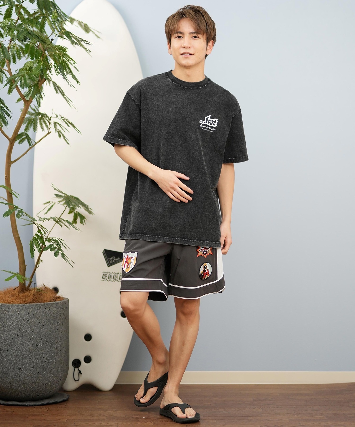 LOST ロスト 半袖 Tシャツ メンズ バックプリント ボックスロゴ