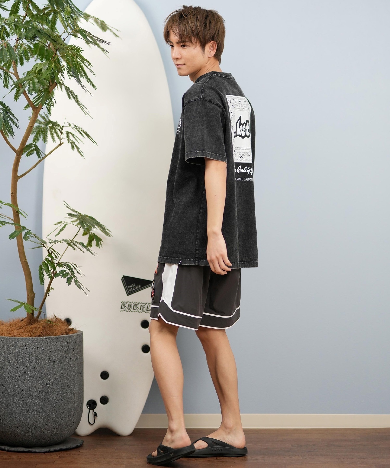 LOST ロスト 半袖 Tシャツ メンズ バックプリント ボックスロゴ