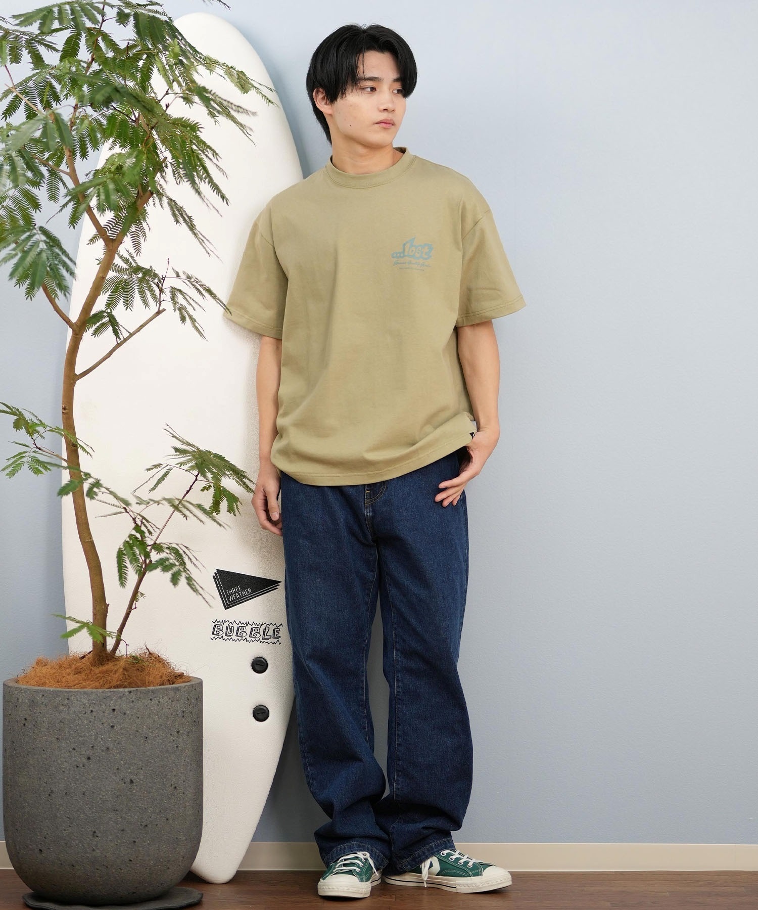 LOST ロスト 半袖 Tシャツ メンズ バックプリント ボックスロゴ