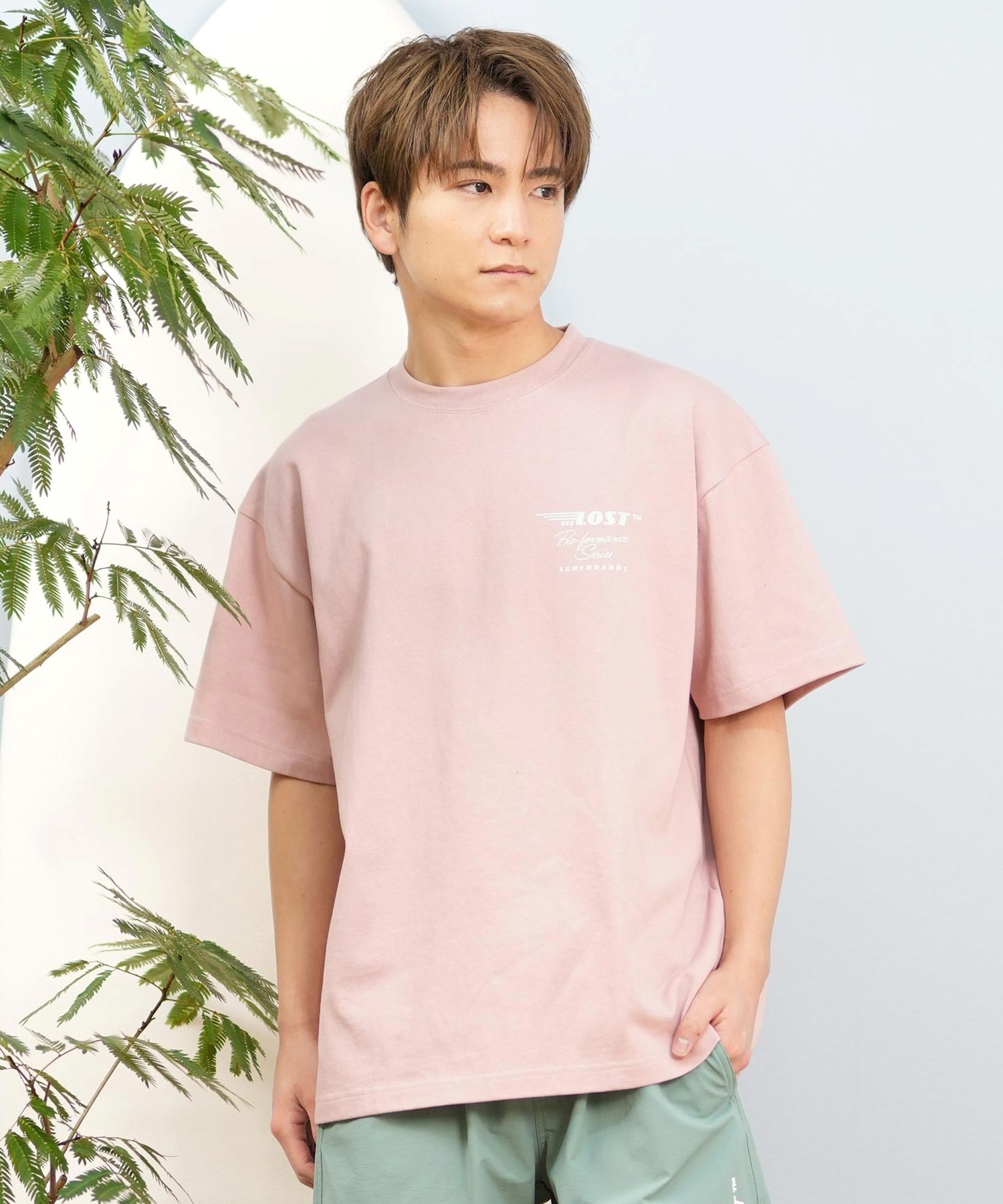 LOST ロスト 半袖 Tシャツ メンズ バックプリント ブランドロゴ L25S-2103 ムラサキスポーツ限定(WHT-M)