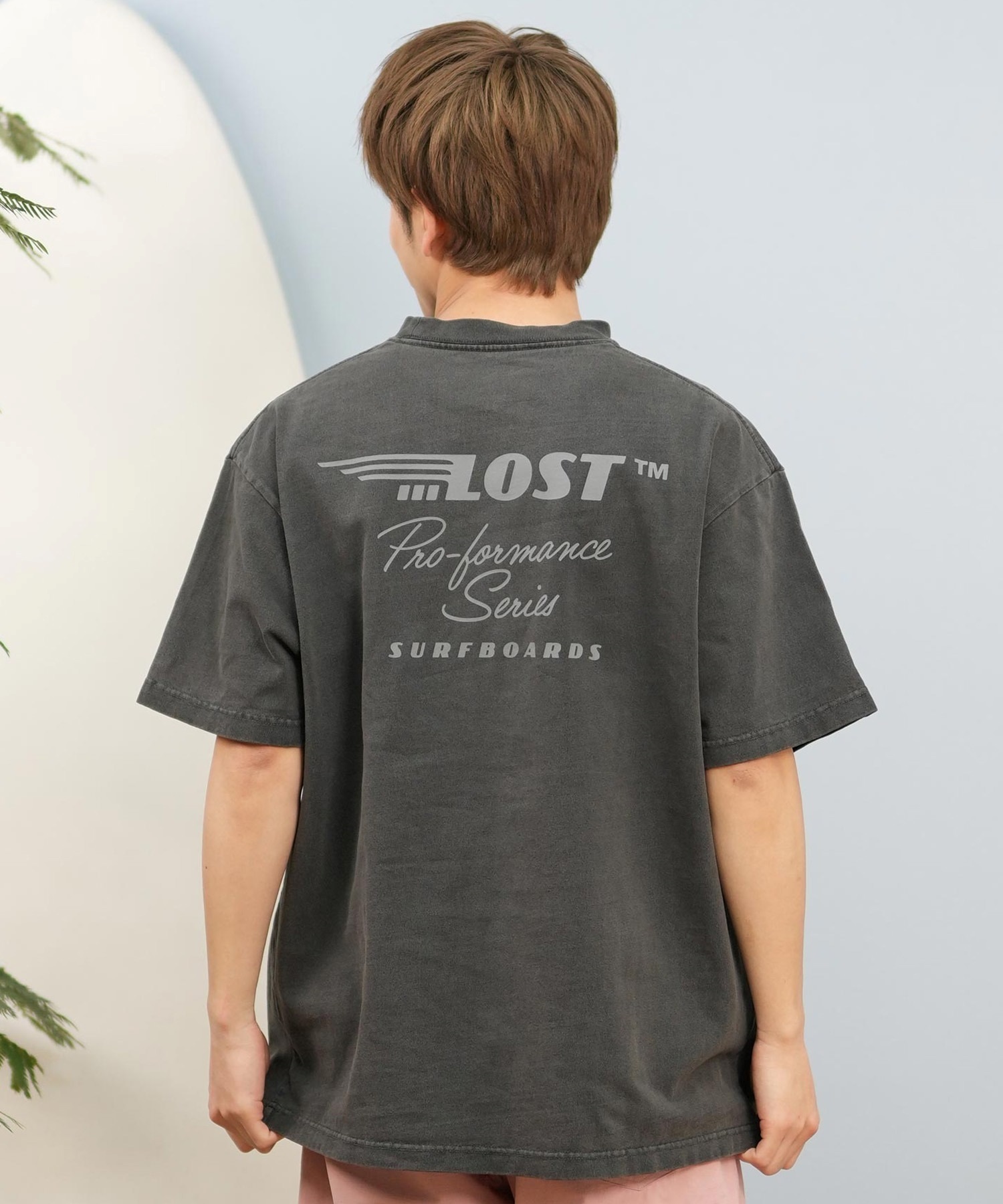 LOST ロスト 半袖 Tシャツ メンズ バックプリント ブランドロゴ L25S-2103 ムラサキスポーツ限定(WHT-M)