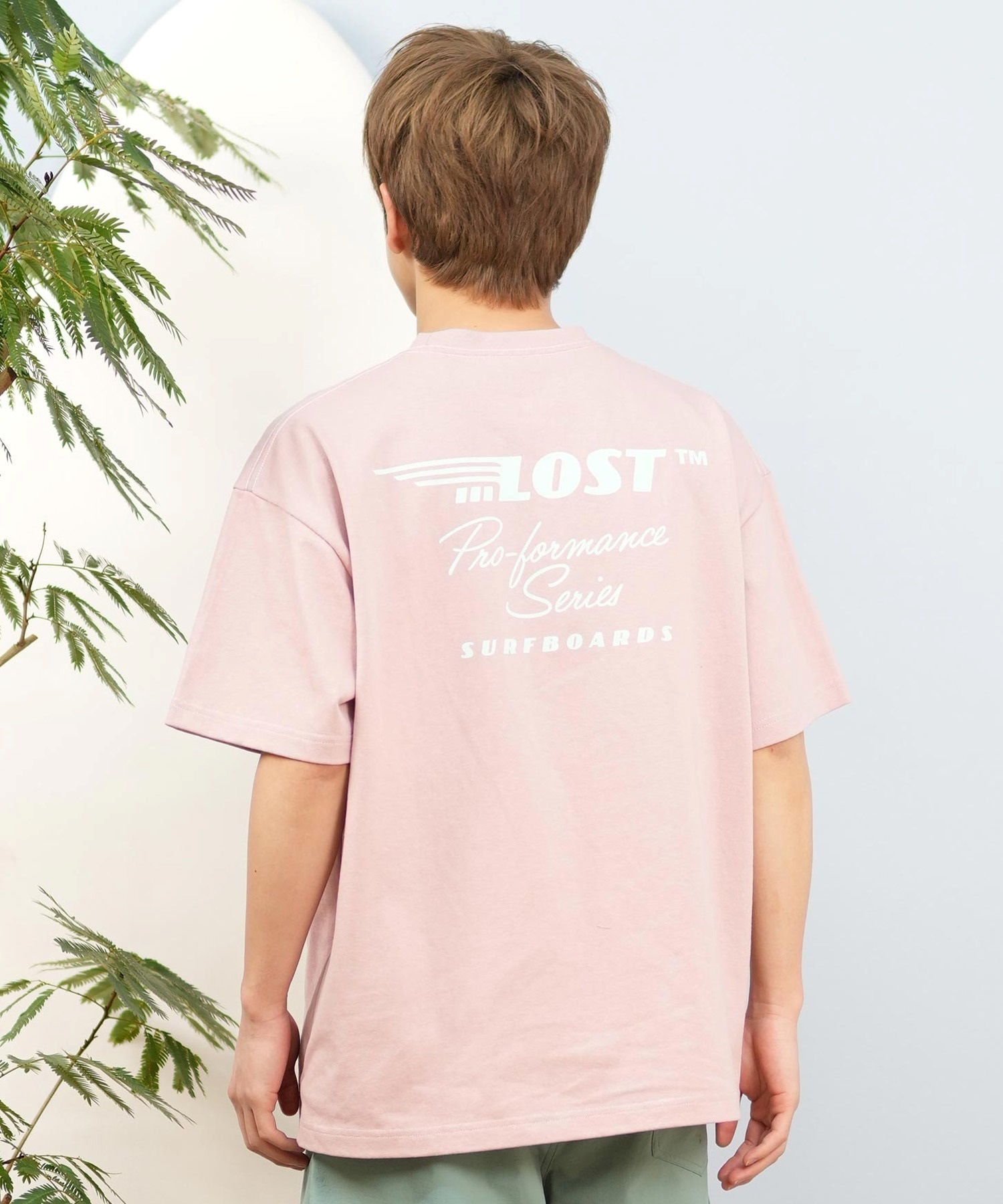 LOST ロスト 半袖 Tシャツ メンズ バックプリント ブランドロゴ L25S-2103 ムラサキスポーツ限定(WHT-M)