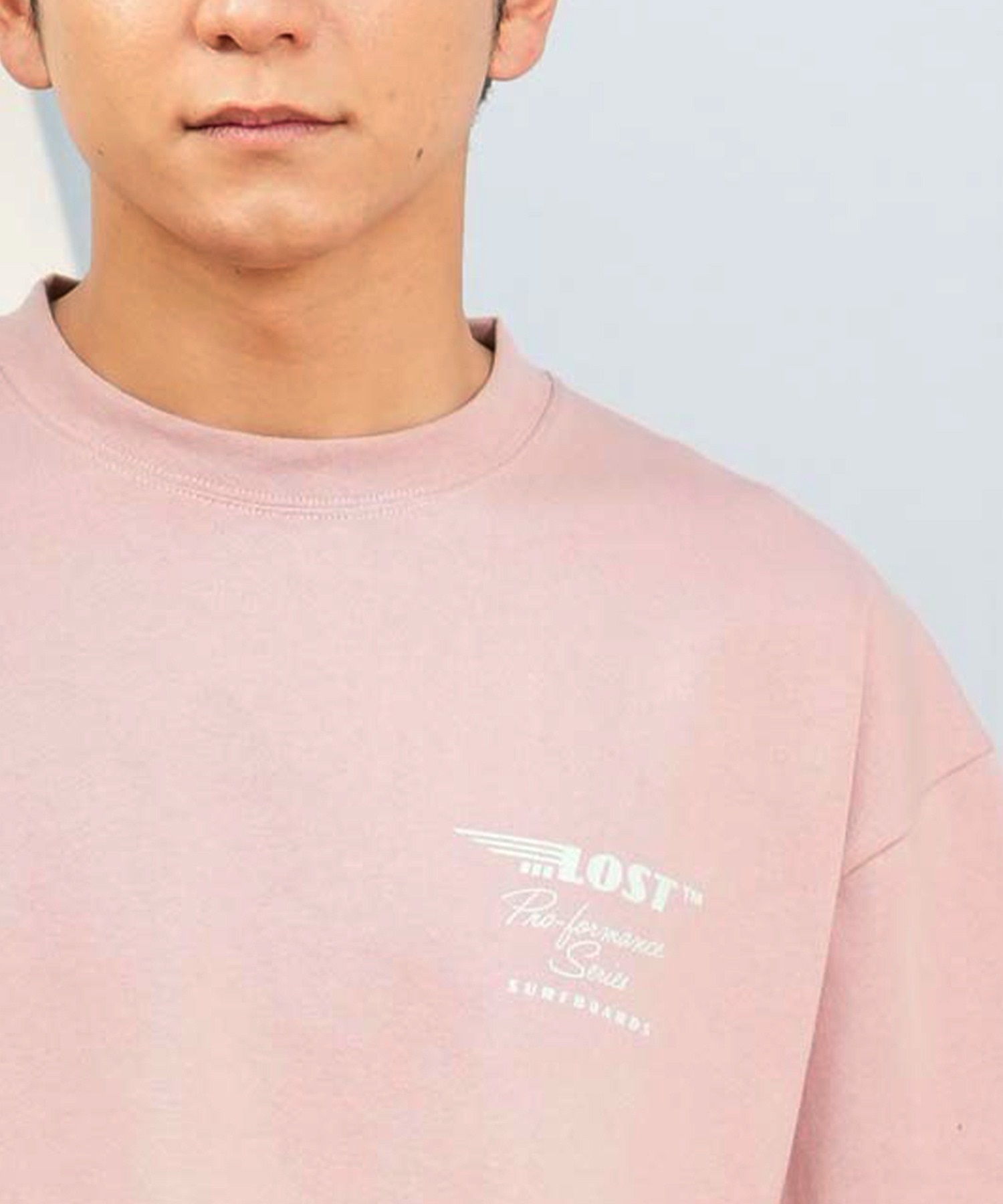 LOST ロスト 半袖 Tシャツ メンズ バックプリント ブランドロゴ L25S-2103 ムラサキスポーツ限定(WHT-M)