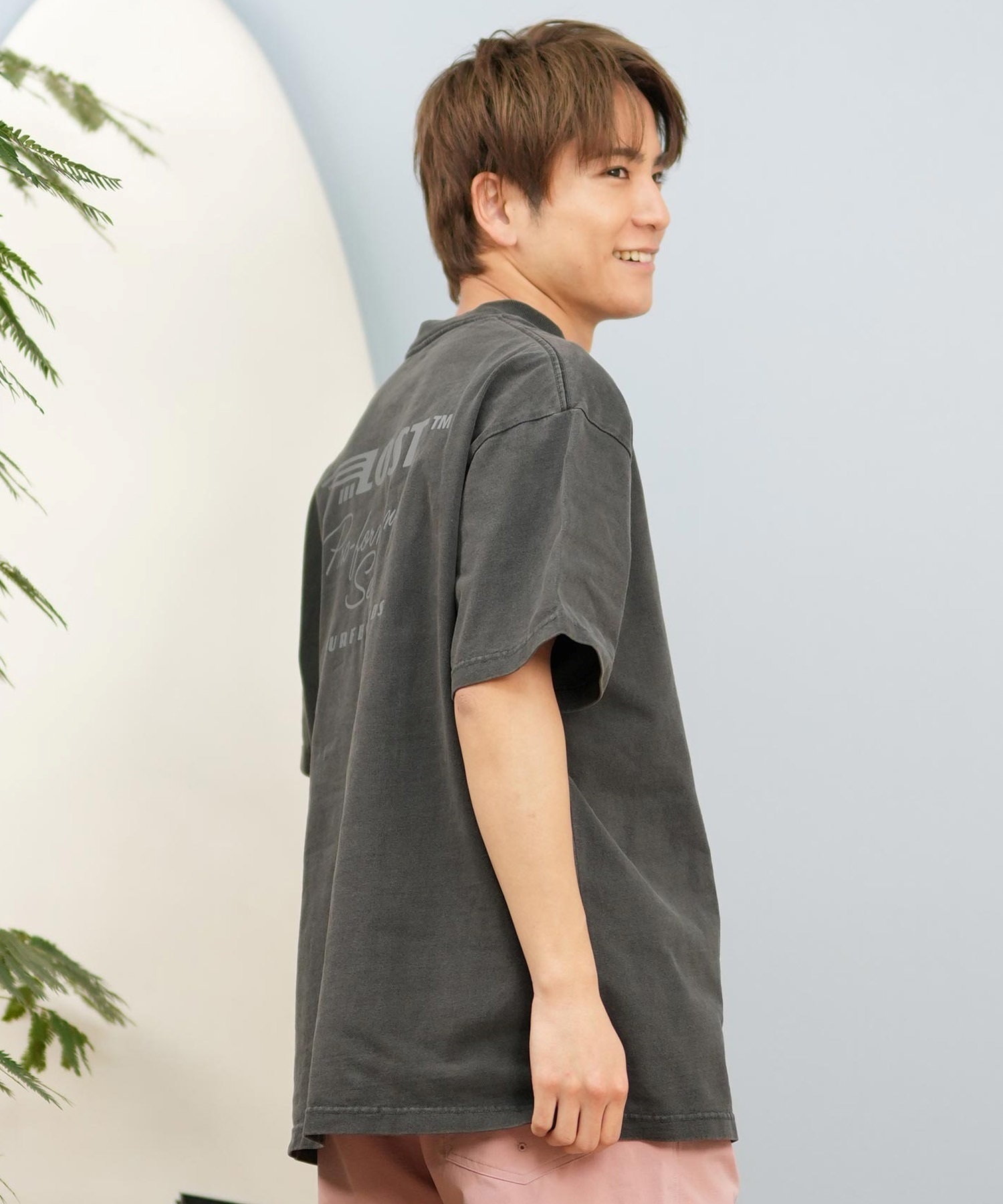 LOST ロスト 半袖 Tシャツ メンズ バックプリント ブランドロゴ L25S-2103 ムラサキスポーツ限定(WHT-M)