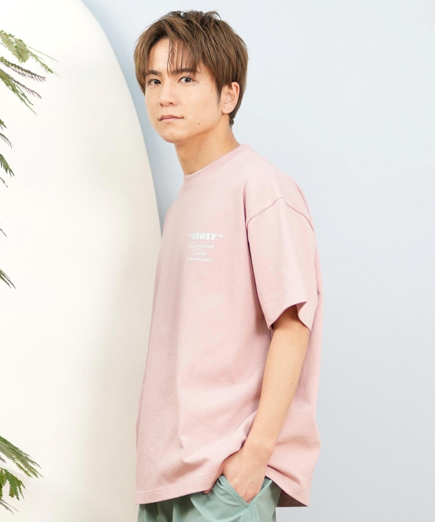 LOST ロスト 半袖 Tシャツ メンズ バックプリント ブランドロゴ L25S-2103 ムラサキスポーツ限定(WHT-M)