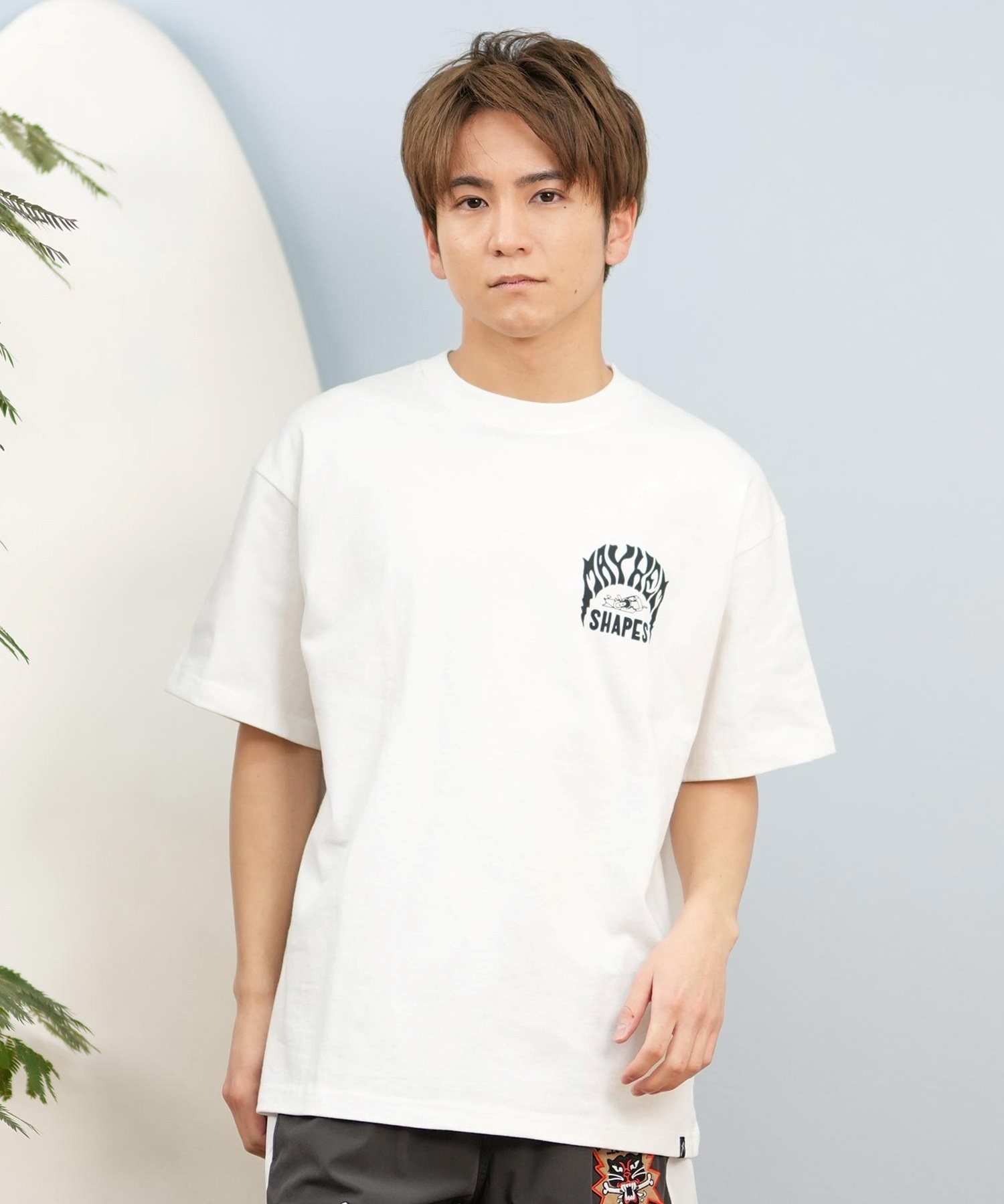 LOST ロスト 半袖 Tシャツ メンズ バックプリント MAYHEMロゴ L25S-2104 ムラサキスポーツ限定(WHT-M)