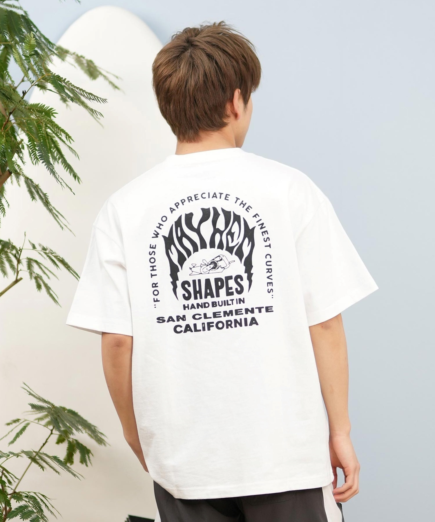LOST ロスト 半袖 Tシャツ メンズ バックプリント MAYHEMロゴ L25S-2104 ムラサキスポーツ限定(WHT-M)