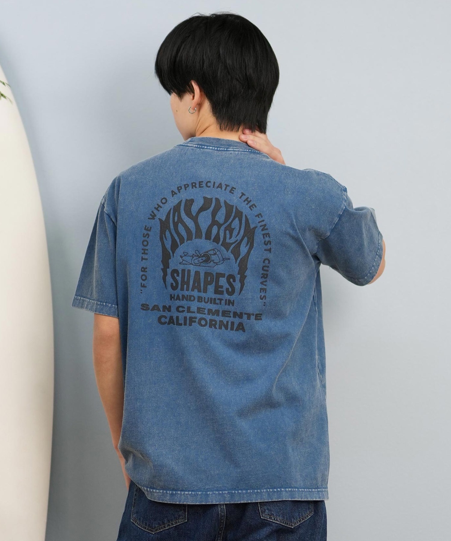LOST ロスト 半袖 Tシャツ メンズ バックプリント MAYHEMロゴ L25S-2104 ムラサキスポーツ限定(WHT-M)