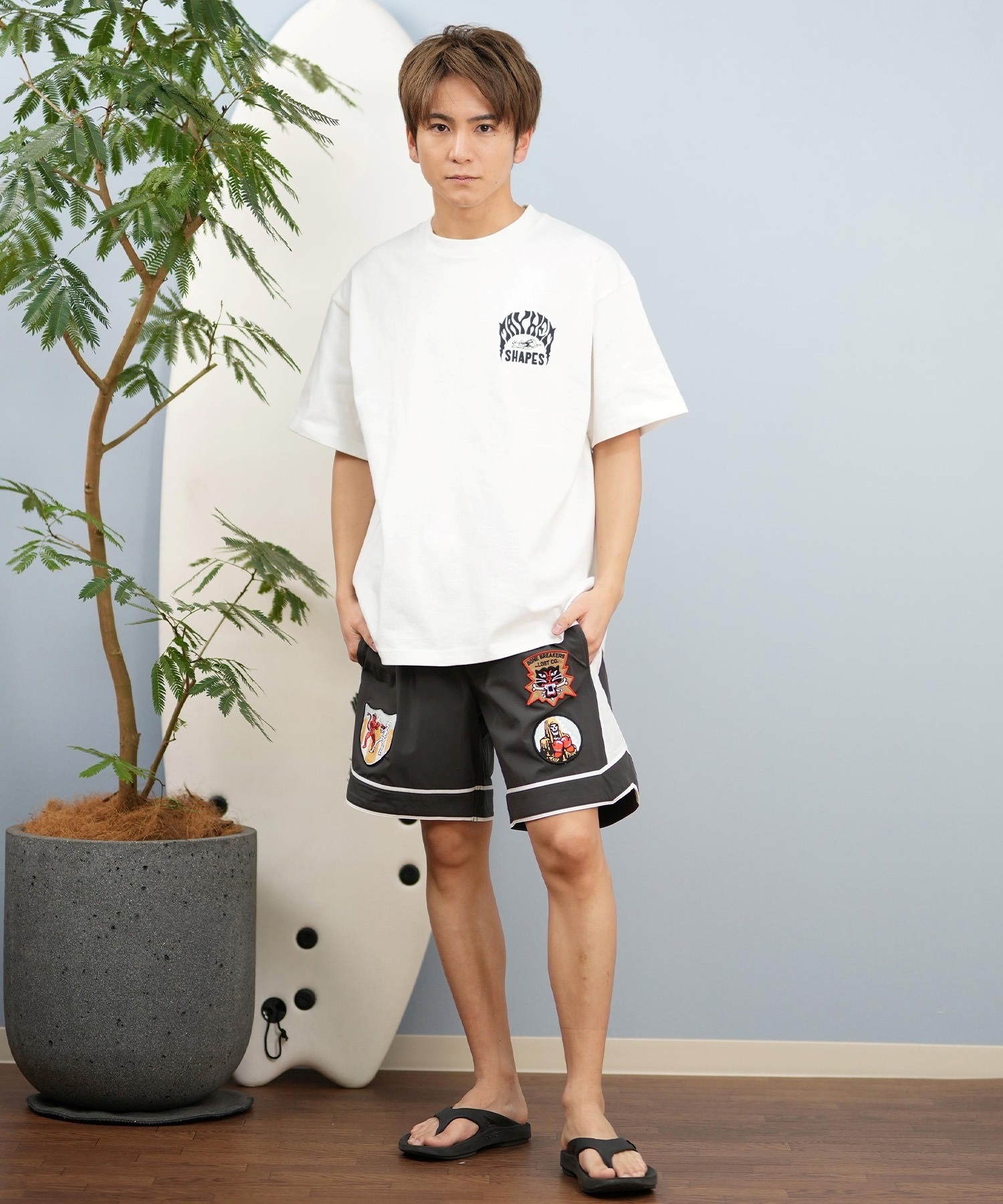 LOST ロスト 半袖 Tシャツ メンズ バックプリント MAYHEMロゴ L25S-2104 ムラサキスポーツ限定(WHT-M)