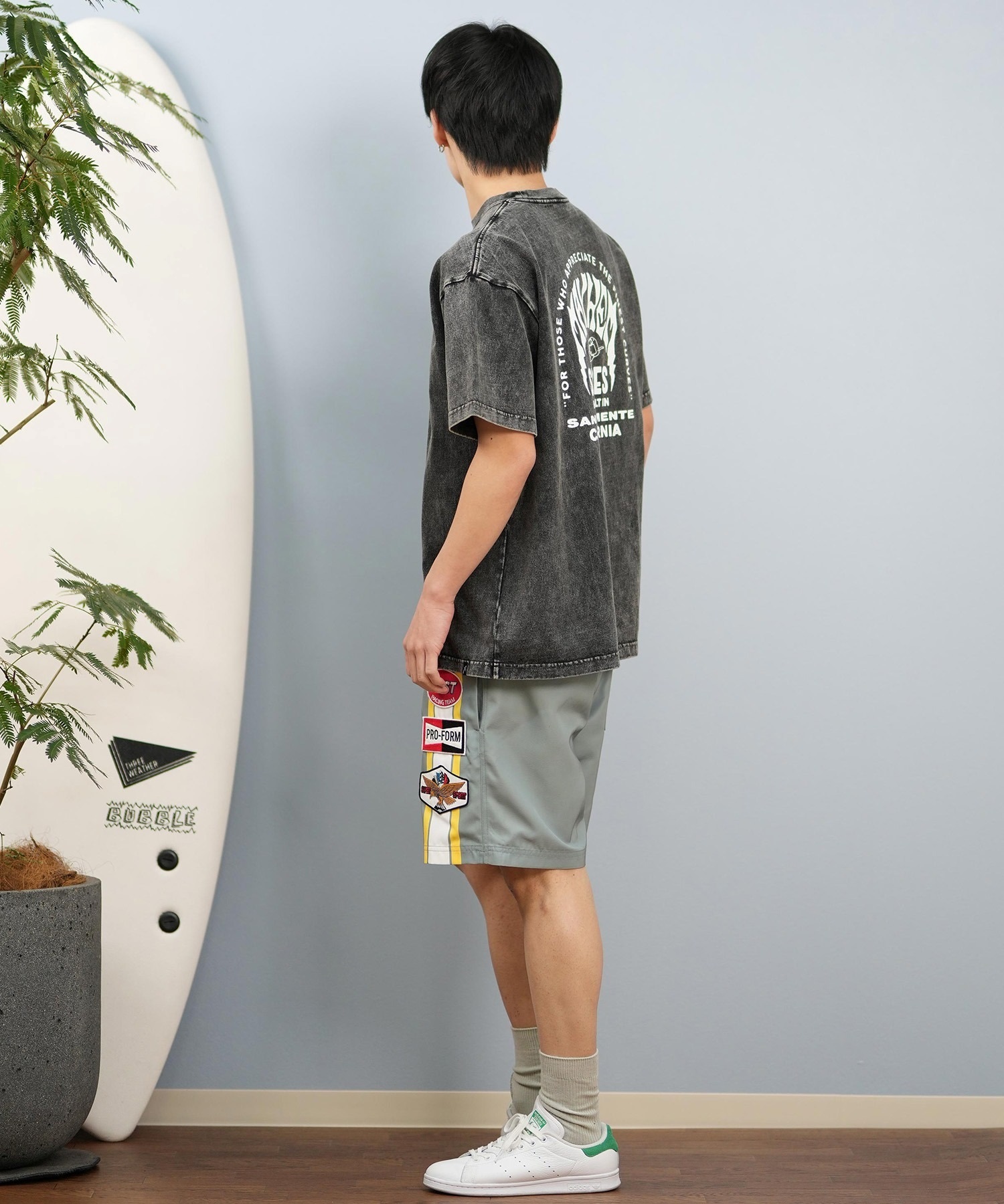 LOST ロスト 半袖 Tシャツ メンズ バックプリント MAYHEMロゴ L25S-2104 ムラサキスポーツ限定(WHT-M)