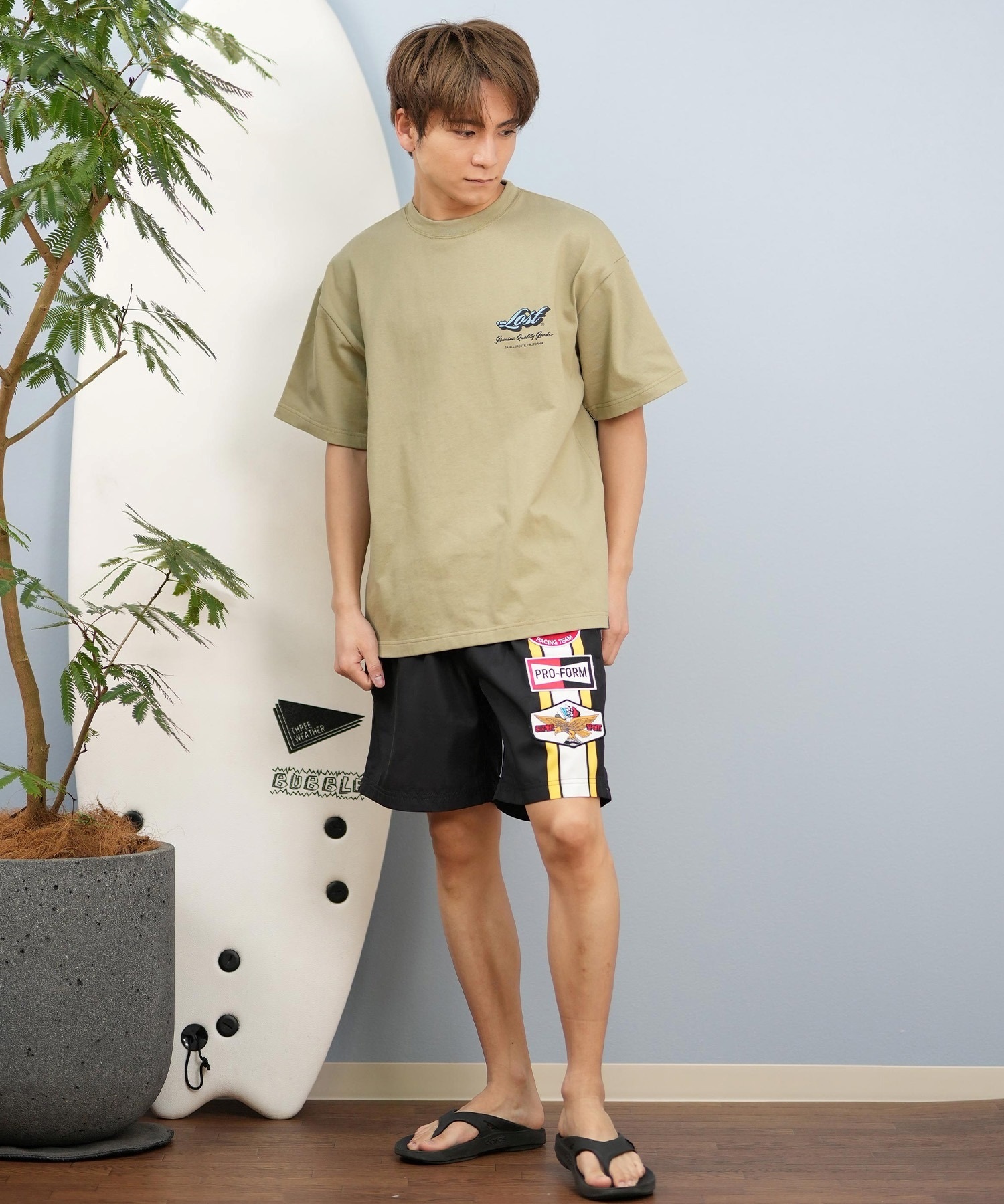 LOST ロスト 半袖 Tシャツ メンズ バックプリント ヘビーウェイト L25S