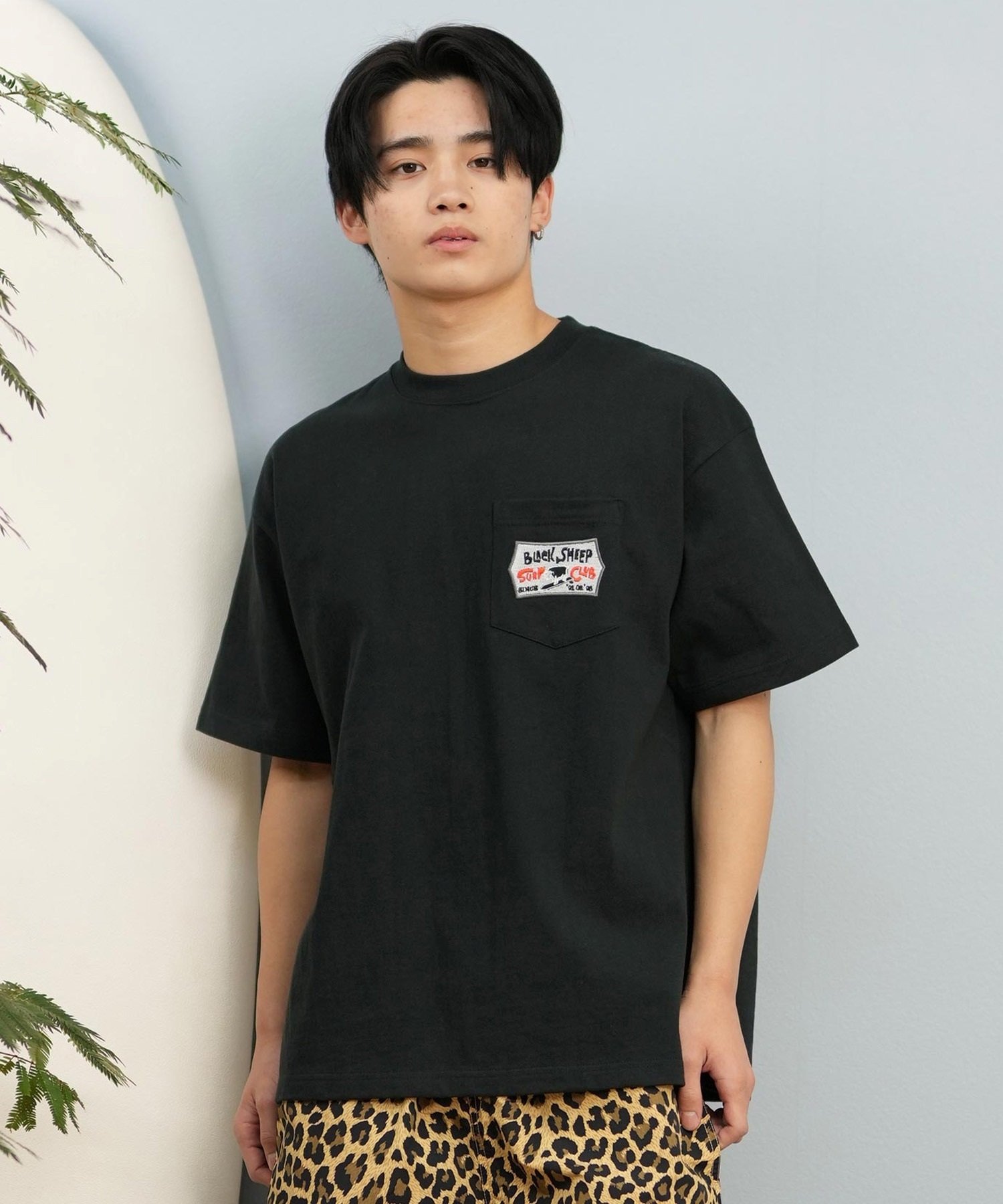 LOST ロスト 半袖 Tシャツ メンズ バックプリント サガラ刺繍